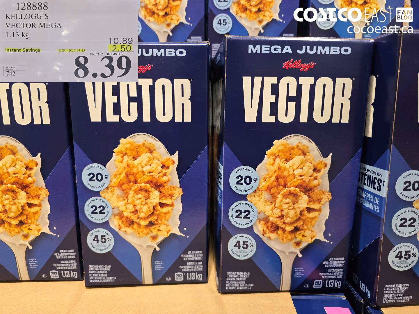 128888 KELLOGG'S VECTOR MEGA 1.13 KG ($2.50 INSTANT SAVINGS EXPIRES ON 2026-03-15) $8.39