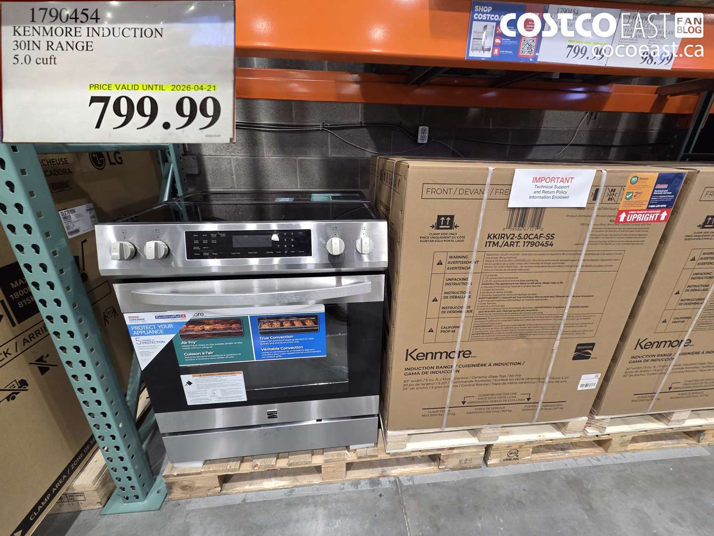 1790454 KENMORE INDUCTION 30IN RANGE 5.0 CU.FT (EXPIRES ON 2026-04-21) $799.99