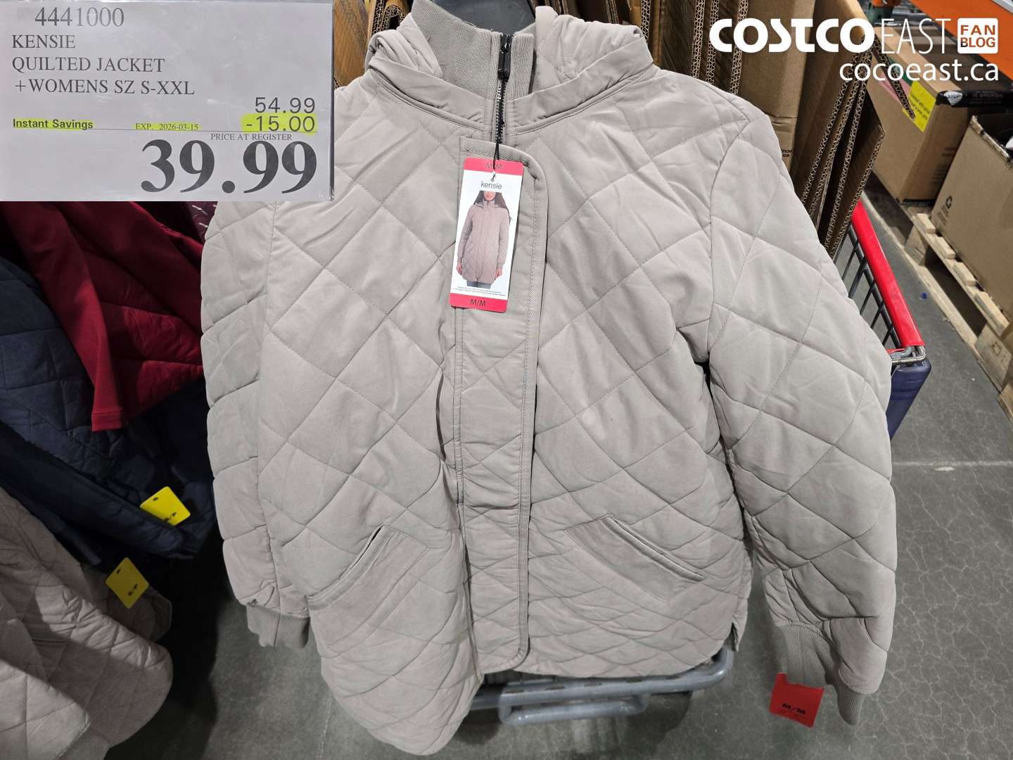 4441000 KENSIE QUILTED JACKET +WOMENS SZ S-XXL ($15.00 INSTANT SAVINGS EXPIRES ON 2026-03-15) $39.99