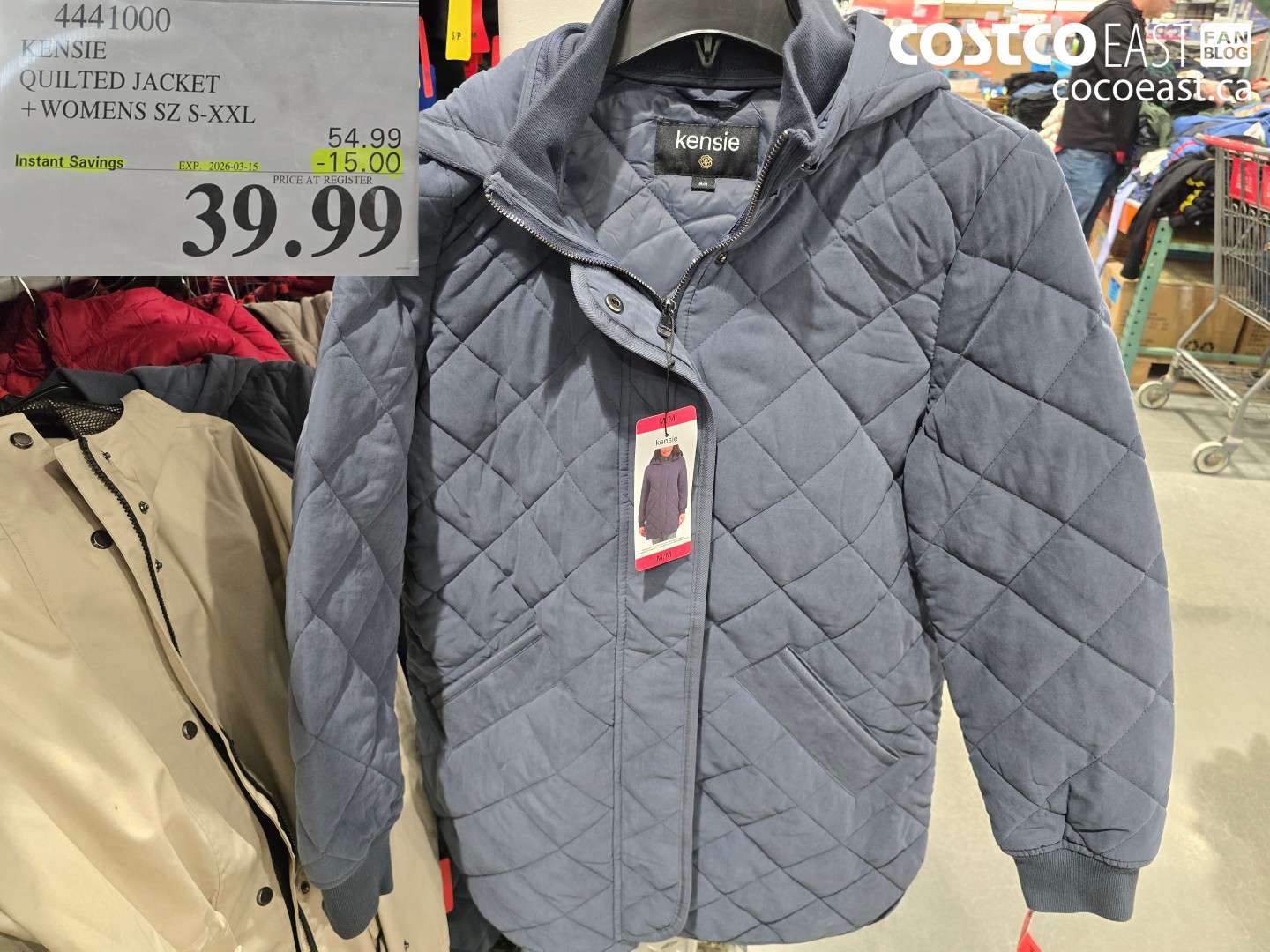 4441000 KENSIE QUILTED JACKET + WOMENS SZ S-XXL ($15.00 INSTANT SAVINGS EXPIRES ON 2026-03-15) $39.99