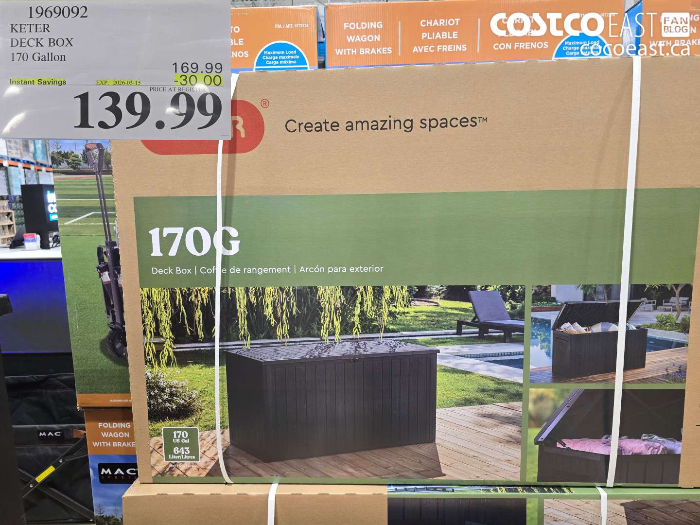 1969092 KETER DECK BOX 170 GALLON ($30.00 INSTANT SAVINGS EXPIRES ON 2026-03-15) $139.99