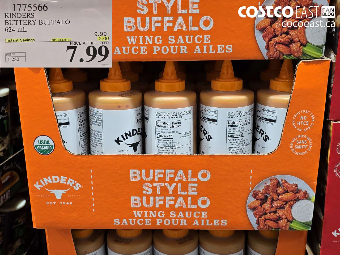 17755566 KINDERS BUTTERY BUFFALO 624 ML ($2.00 INSTANT SAVINGS EXPIRES ON 2026-03-15) $7.99