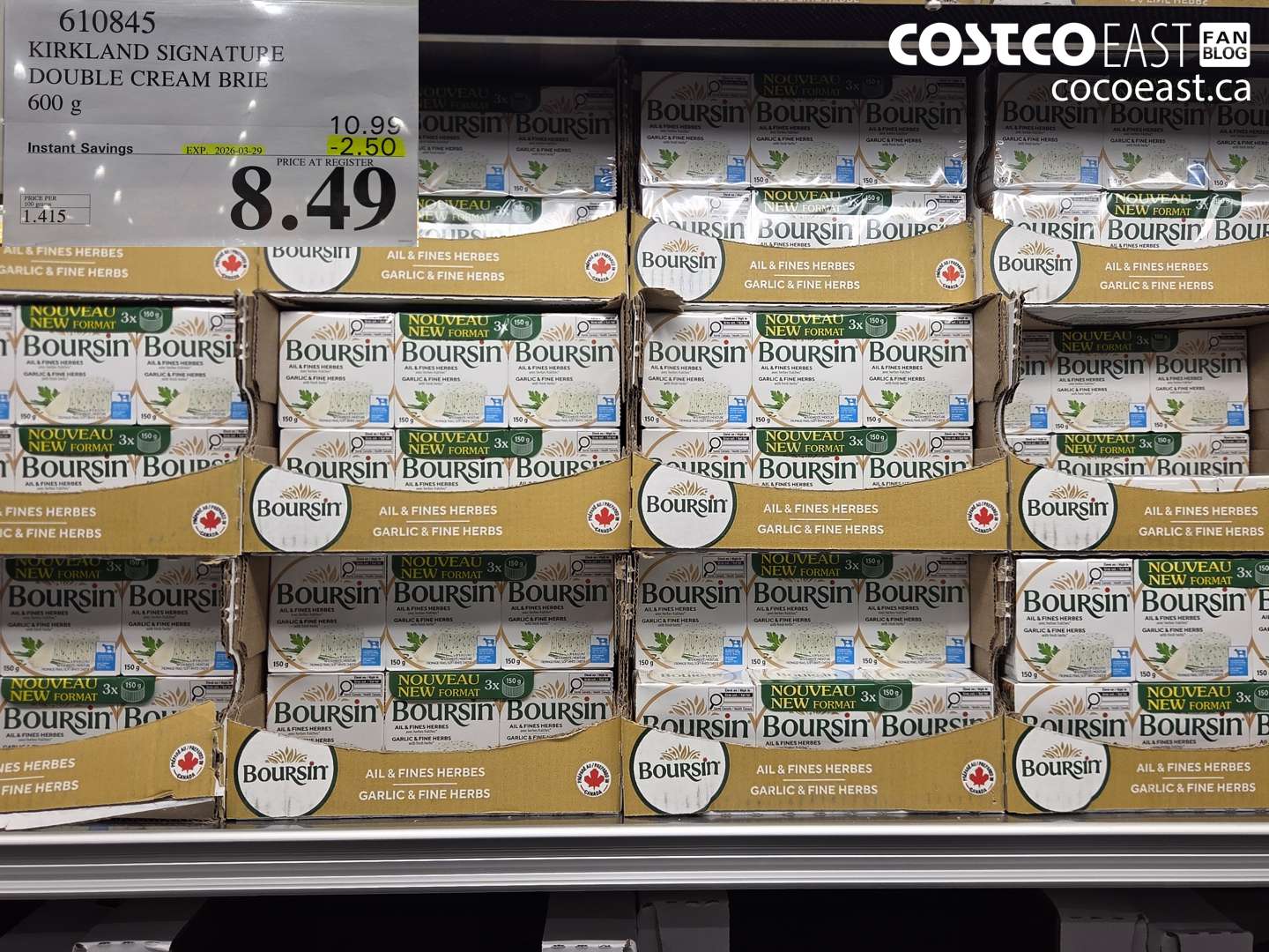 610845 KIRKLAND SIGNATURE DOUBLE CREAM BRIE ($2.50 INSTANT SAVINGS EXPIRES ON 2026-03-29) $8.49