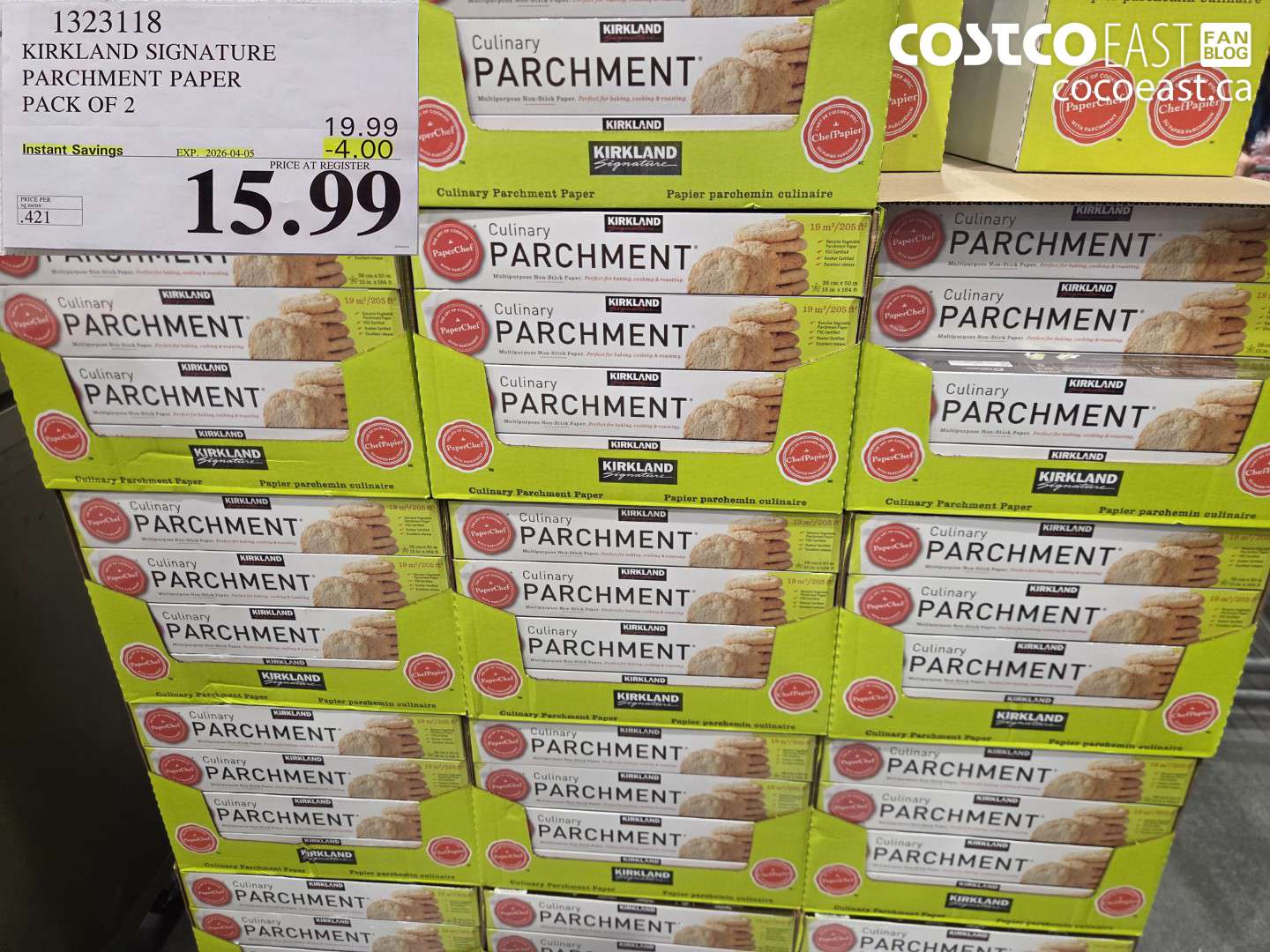 1323118 KIRKLAND SIGNATURE PARCHMENT PAPER PACK OF 2 ($4.00 INSTANT SAVINGS EXPIRES ON 2026-04-05) $15.99