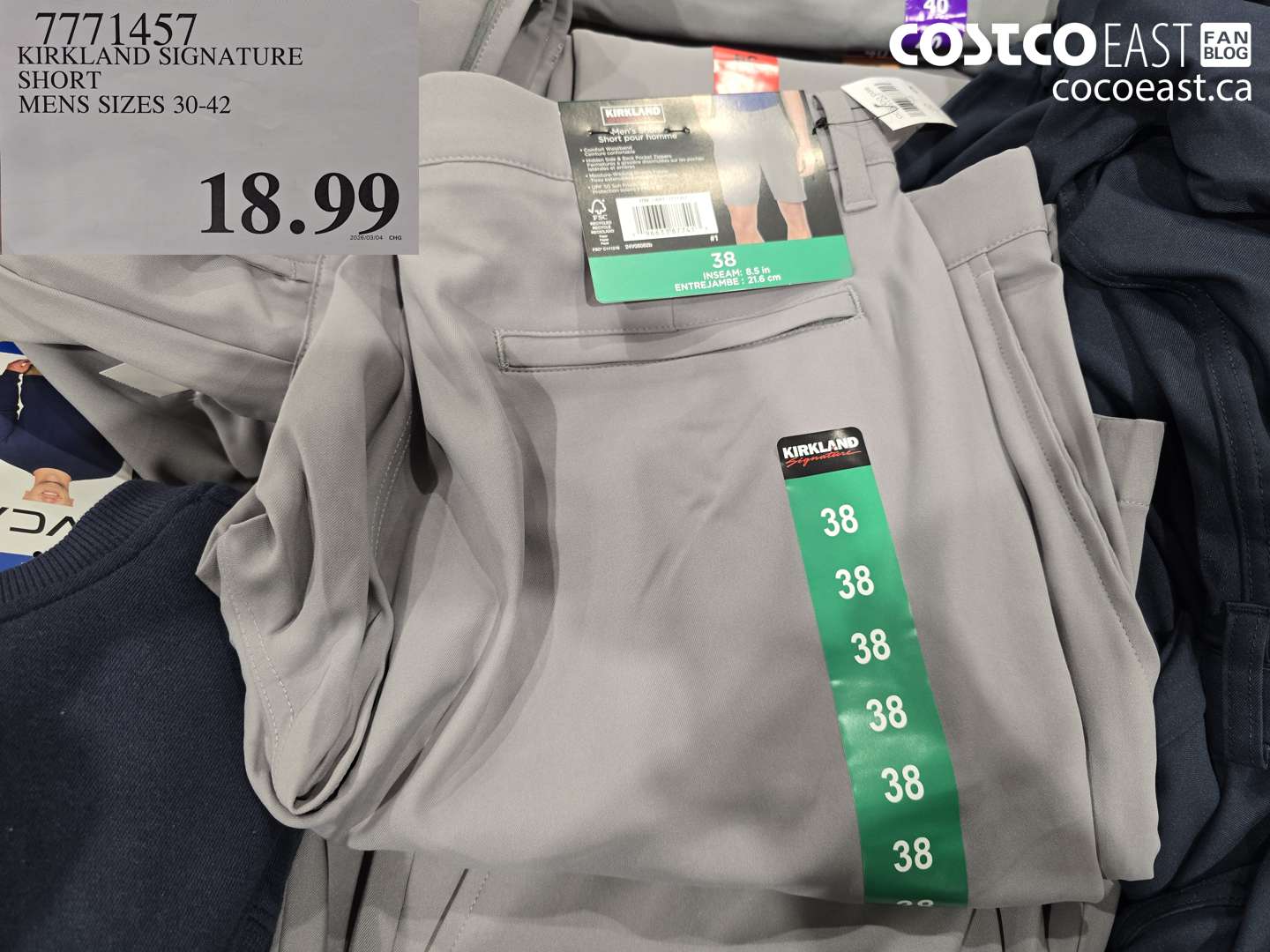 7771457 KIRKLAND SIGNATURE SHORT MENS SIZES 30-42 $18.99