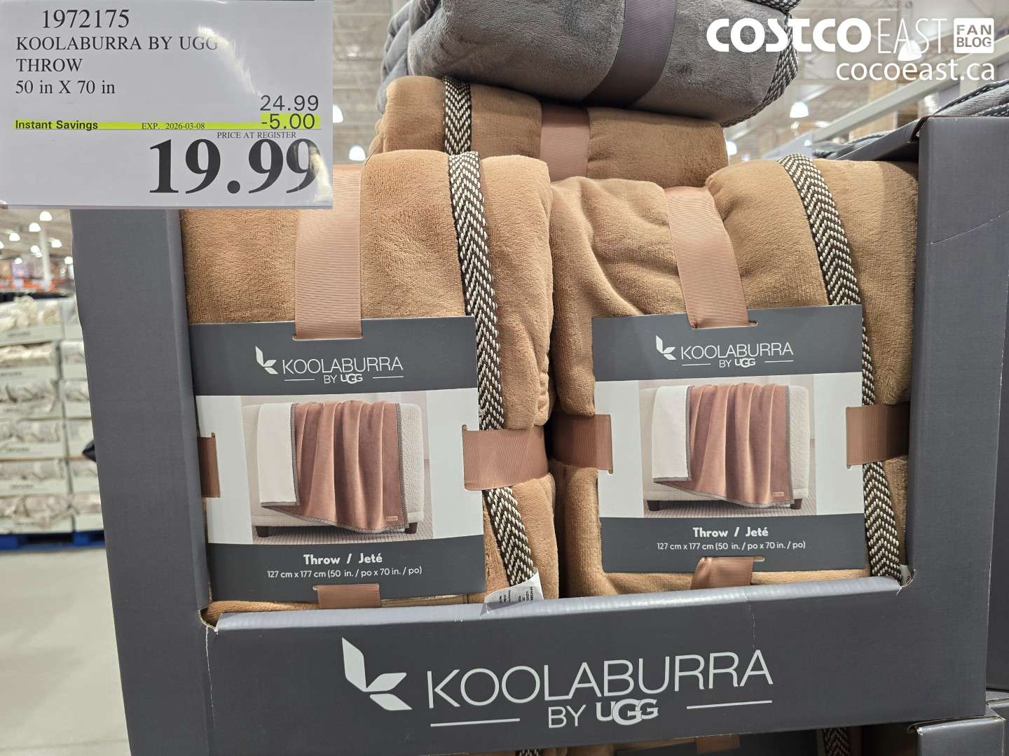 1972175 KOOLABURRA BY UGG THROW 50 IN X 70 IN ($5.00 INSTANT SAVINGS EXPIRES ON 2026-03-08) $19.99