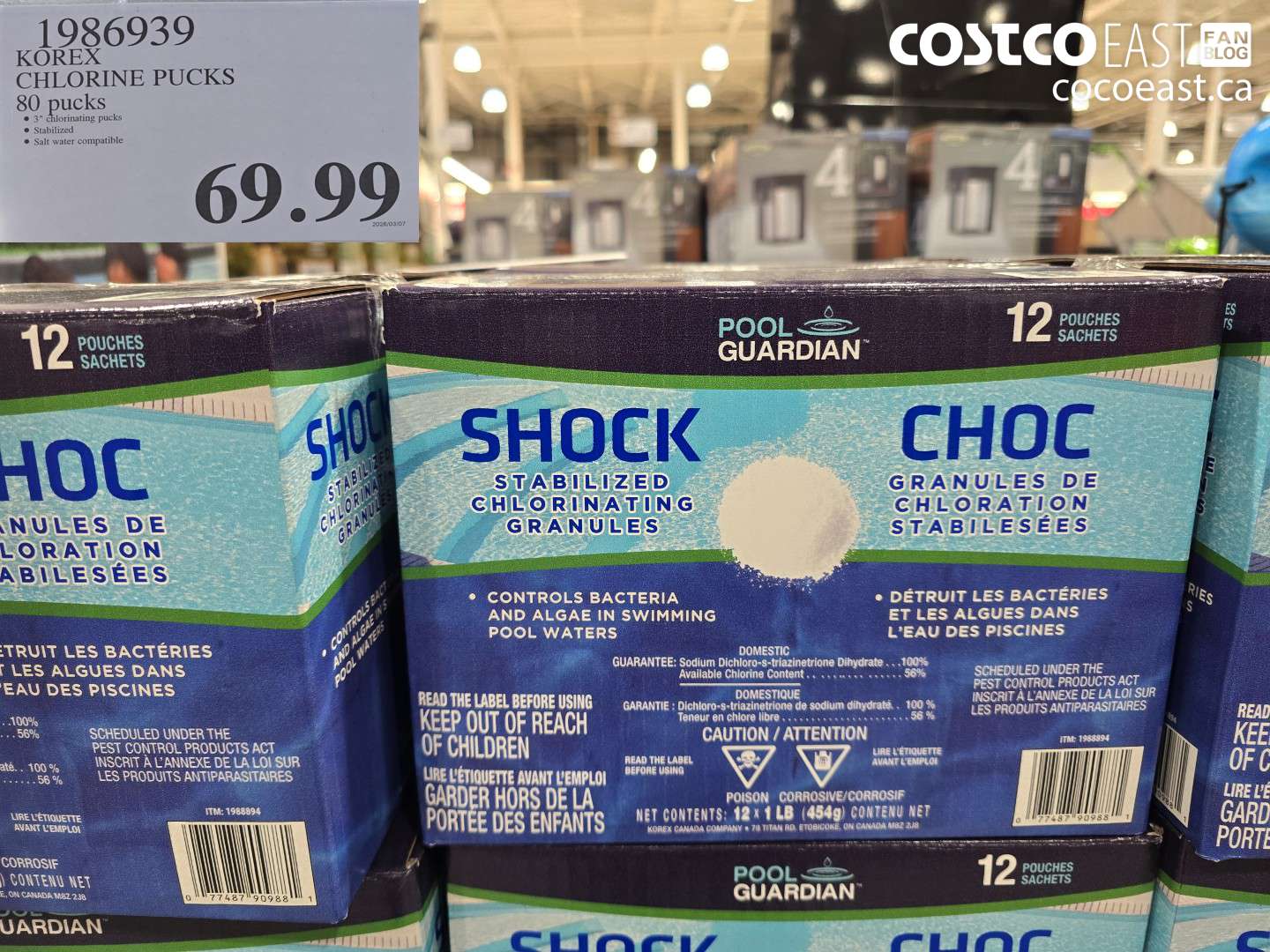 1986939 KOREX CHLORINE PUCKS 80 PUCKS $69.99