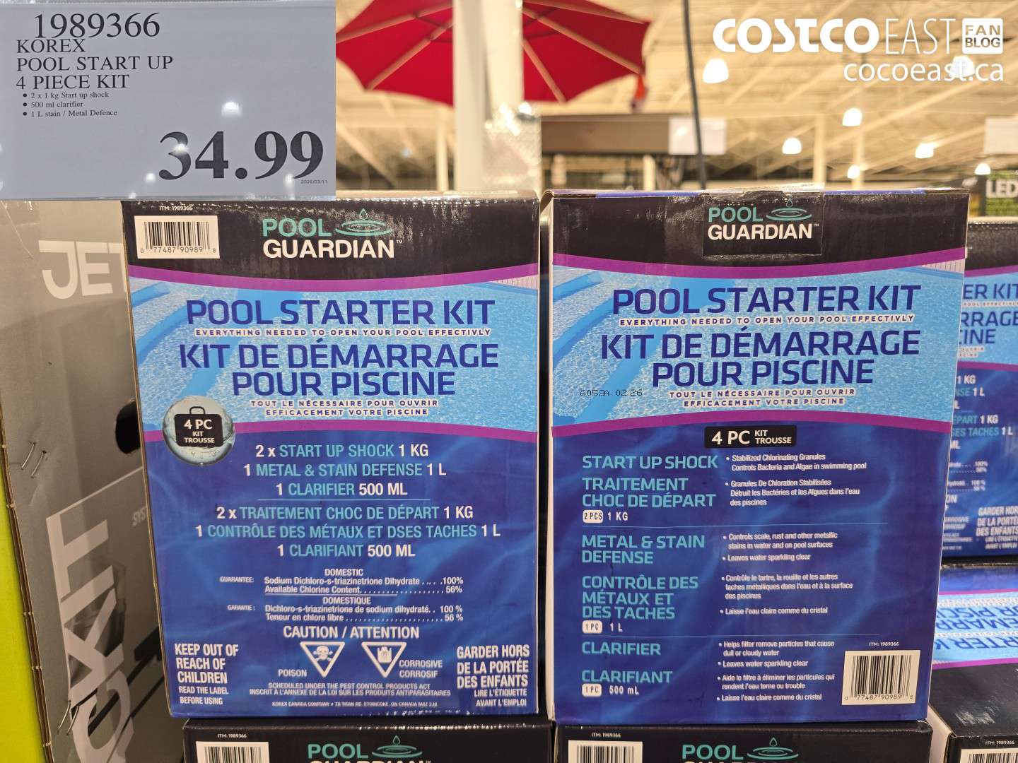 1989366 KOREX POOL START UP 4 PIECE KIT $34.99