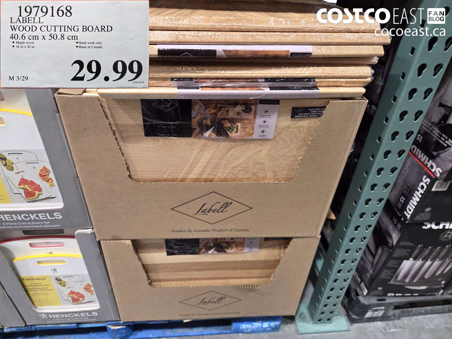 197919168 LABEL WOOD CUTTING BOARD 40.6 CM X 50.8 CM $29.99