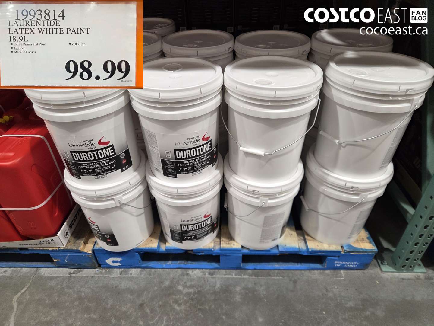 1993814 LAURENTIDE LATEX WHITE PAINT 18.9L $98.99