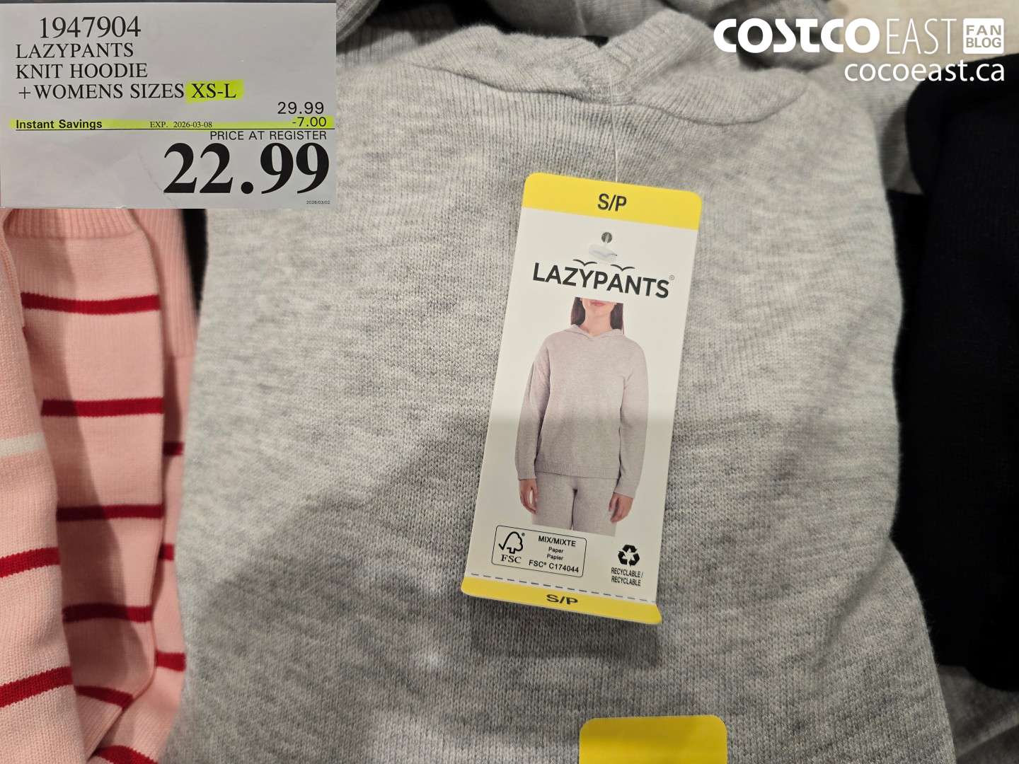 1947904 LAZYPANTS KNIT HOODIE + WOMENS SIZES XS-L ($7.00 INSTANT SAVINGS EXPIRES ON 2026-03-08) $22.99