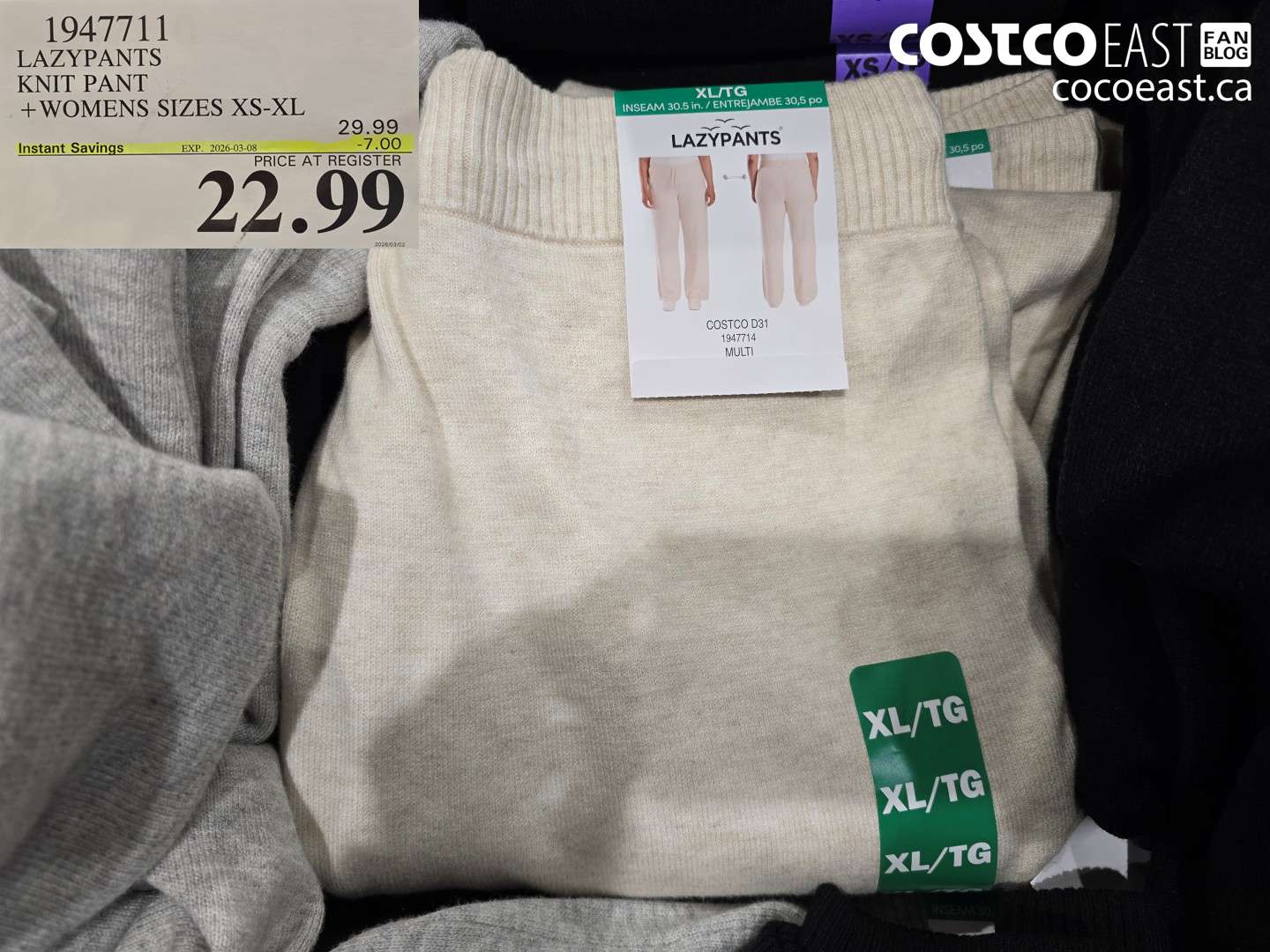 1947711 LAZY PANTS KNIT PANT + WOMENS SIZES XS-XL ($7.00 INSTANT SAVINGS EXPIRES ON 2026-03-08) $22.99