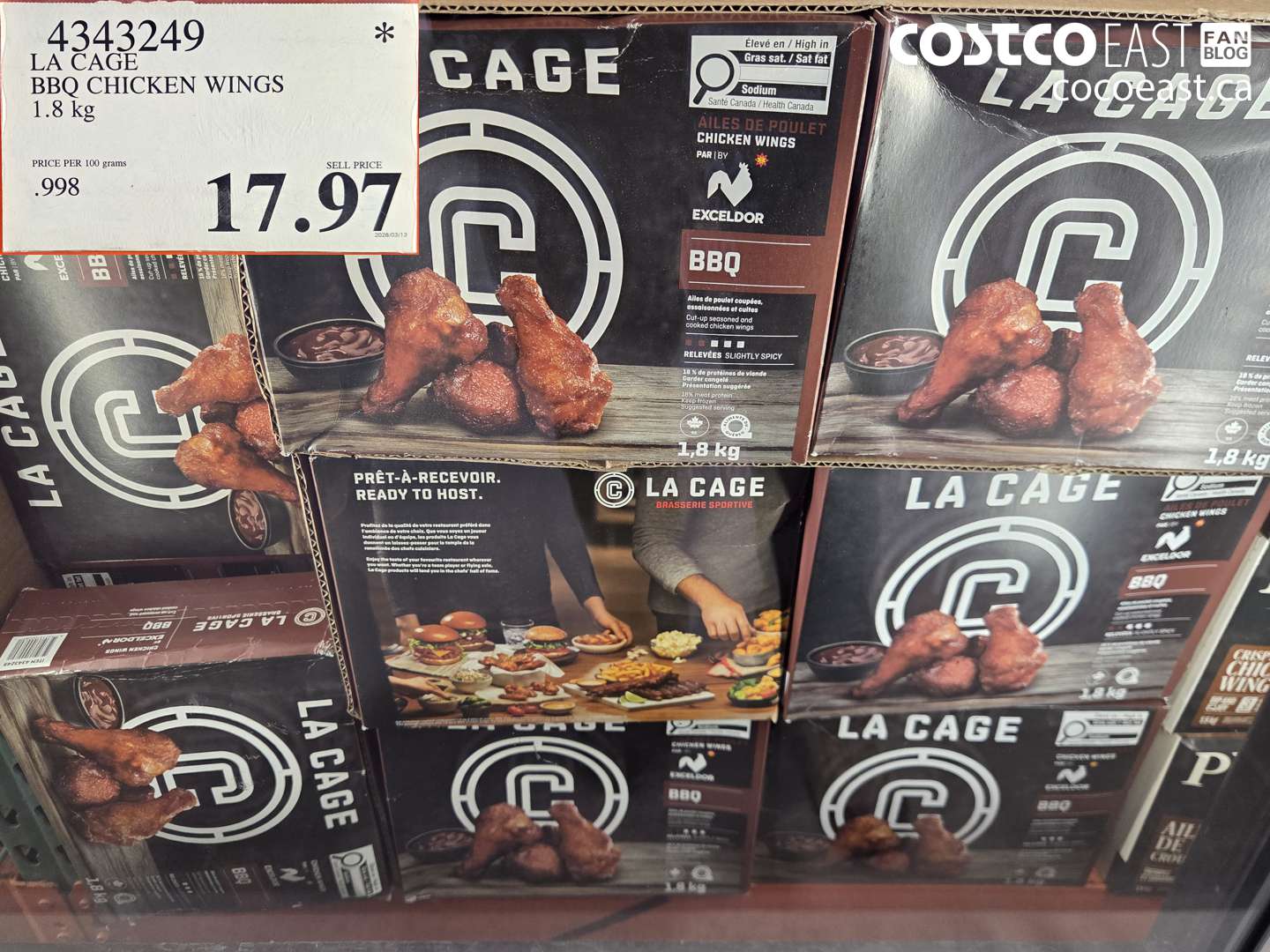4343249 LA CAGE BBQ CHICKEN WINGS 1.8 KG $17.97