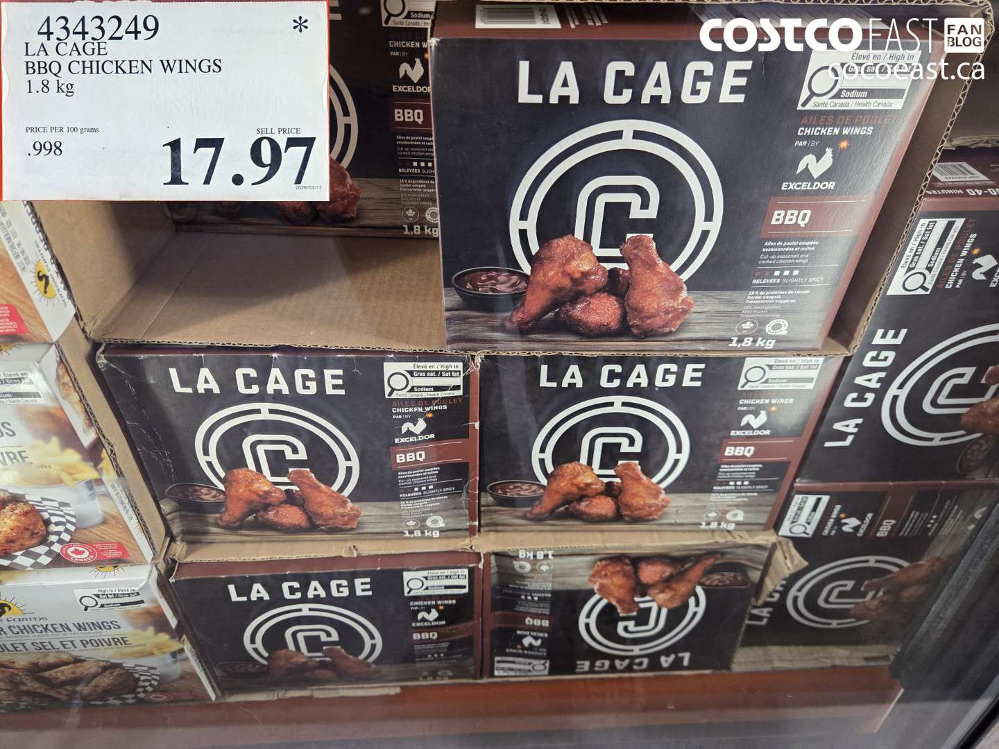 4343249 LA CAGE BBQ CHICKEN WINGS 1.8 KG $17.97