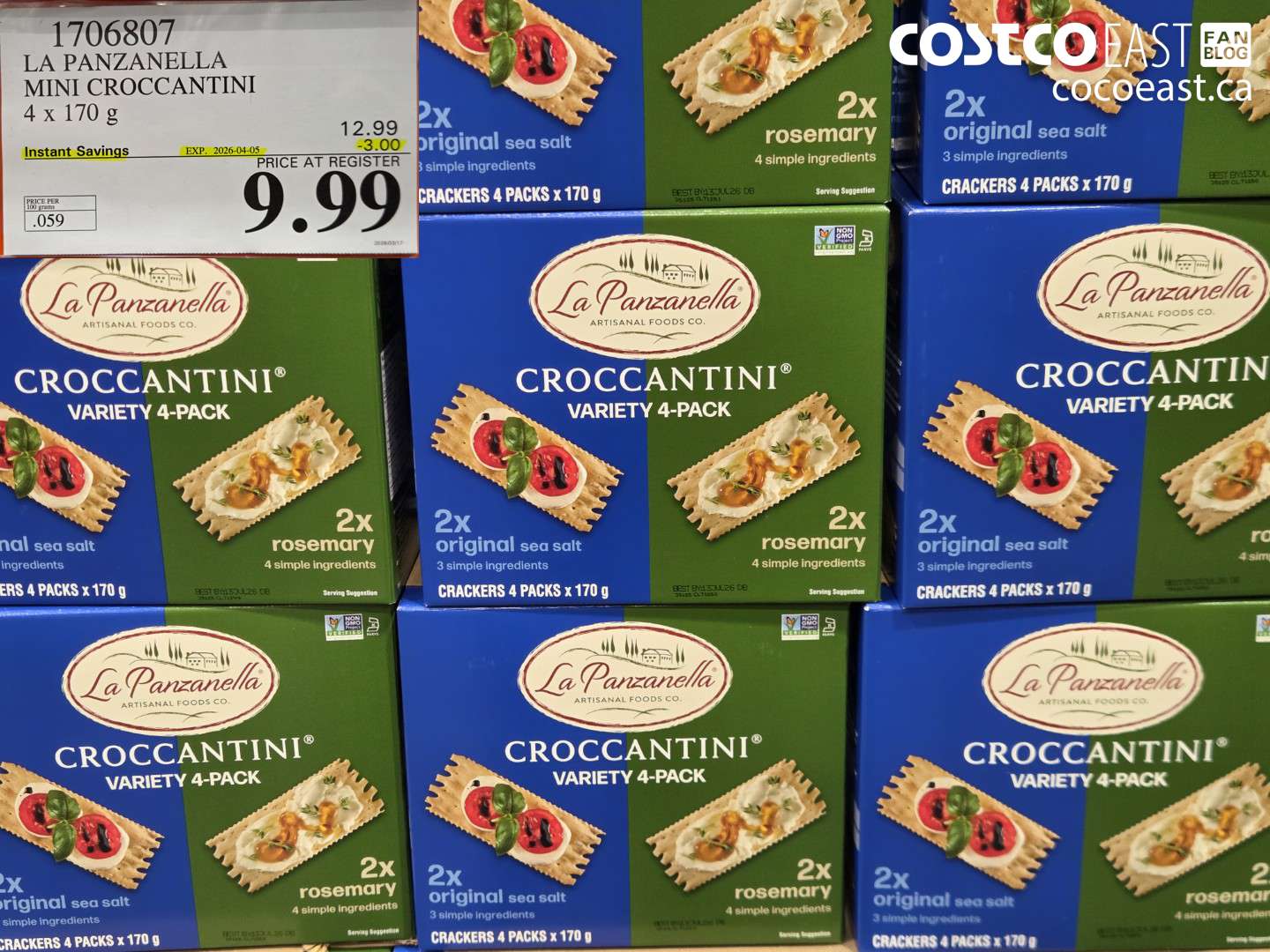 1706807 LA PANZANELLA MINI CROCCANTINI 4 X 170 G ($3.00 INSTANT SAVINGS EXPIRES ON 2026-04-05) $9.99