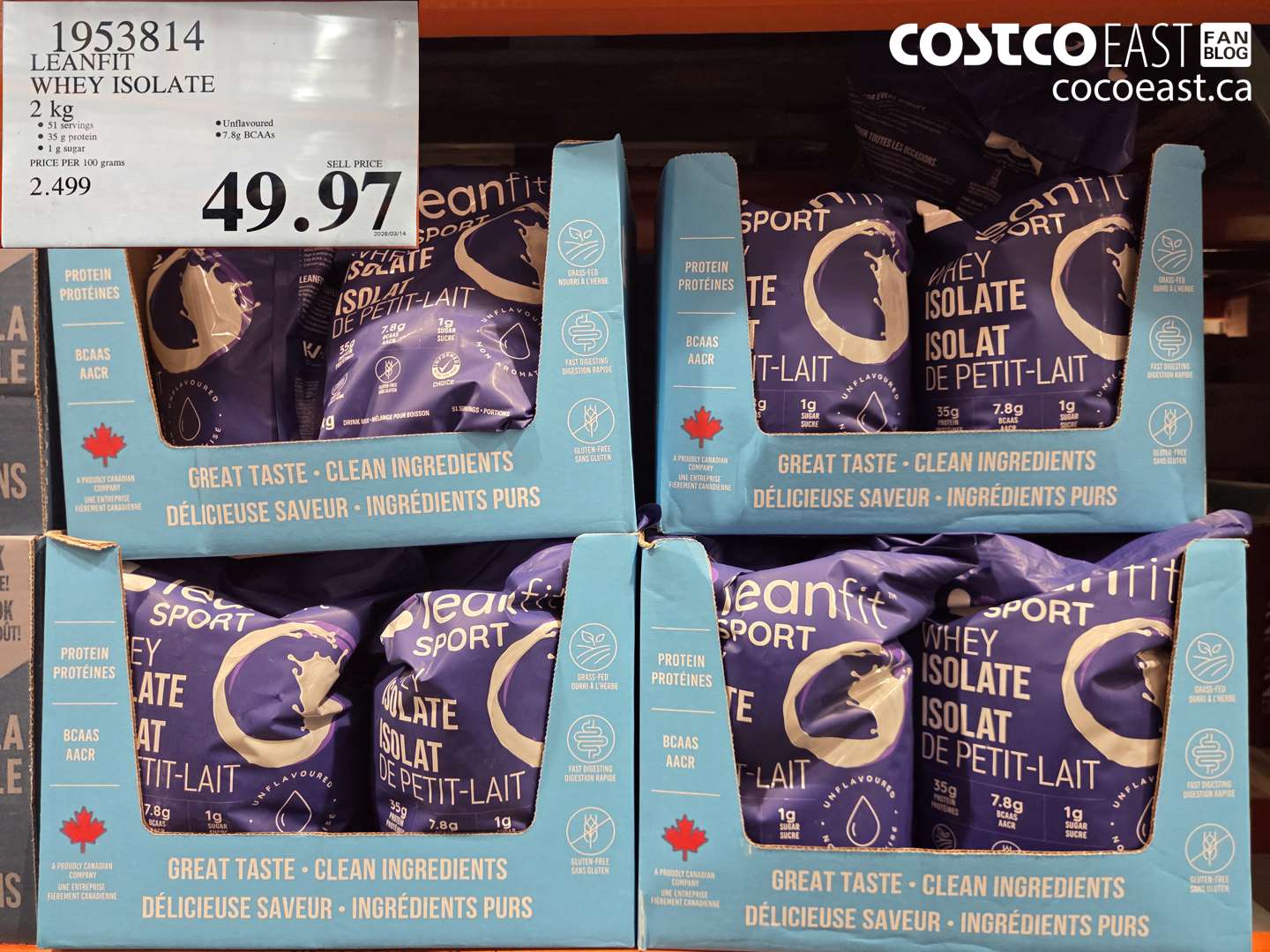 19538114 LEANFIT WHEY ISOLATE 2 KG $49.97