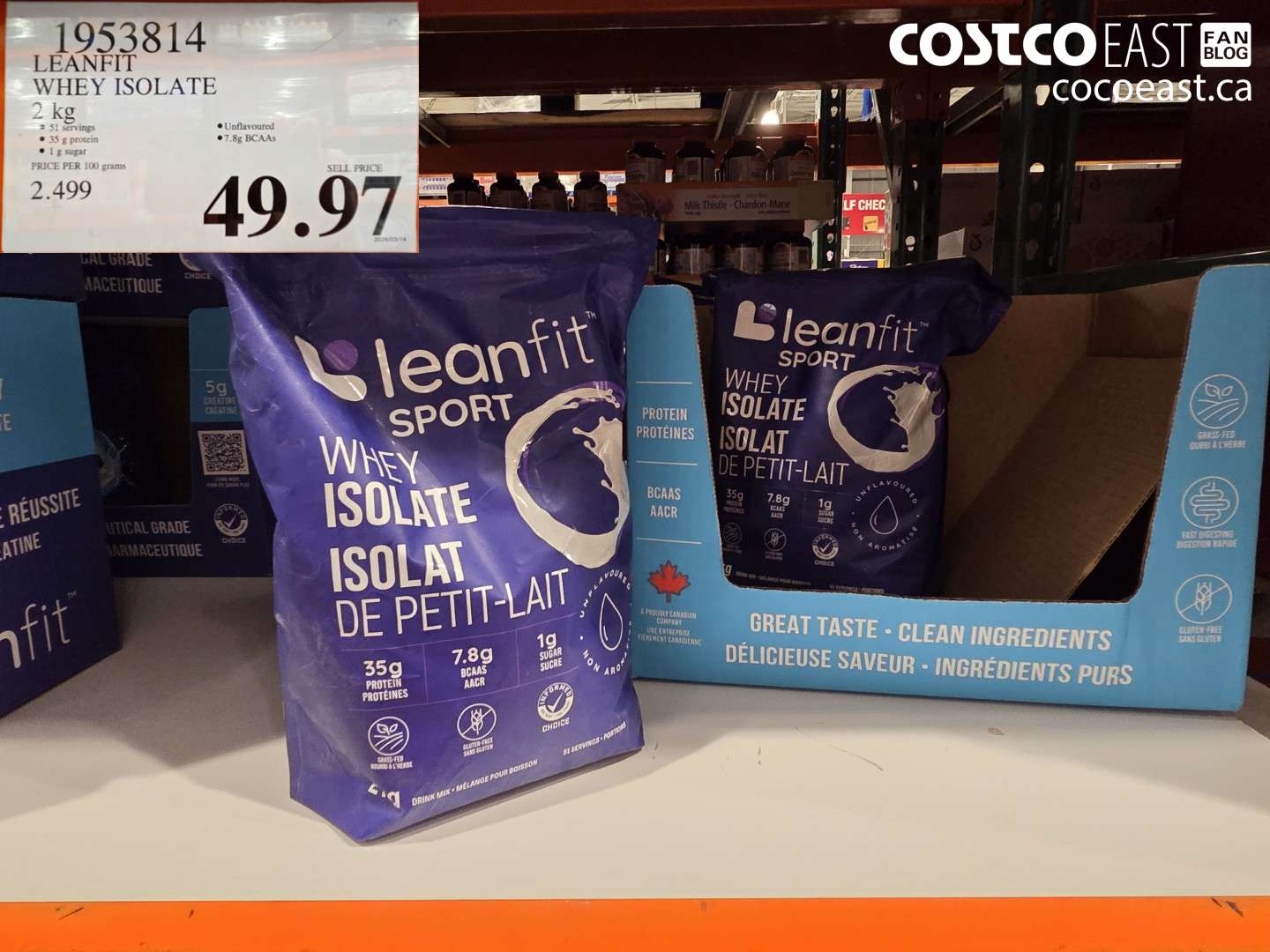 1953814 LEANFIT WHEY ISOLATE 2 KG $49.97