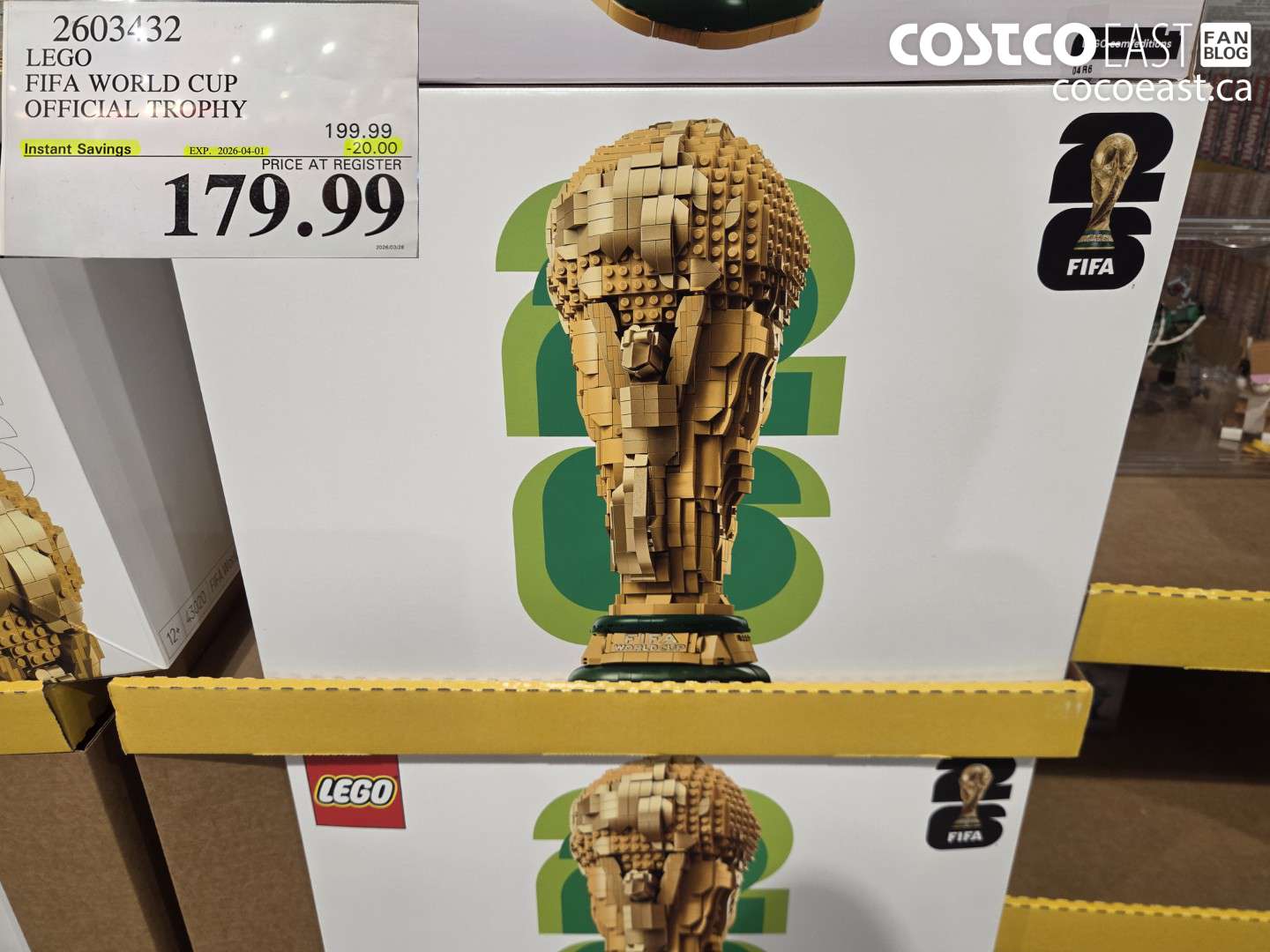 26034332 LEGO FIFA WORLD CUP OFFICIAL TROPHY ($20.00 INSTANT SAVINGS EXPIRES ON 2026-04-01) $179.99