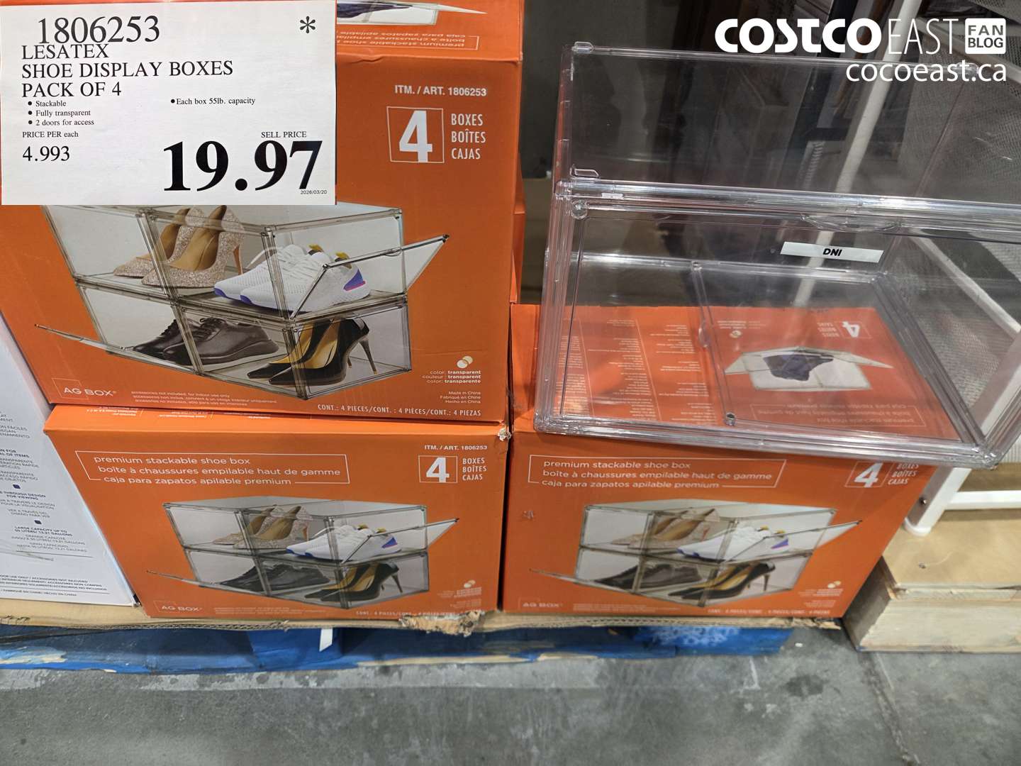 11806253 LESATEX SHOE DISPLAY BOXES PACK OF 4 $19.97