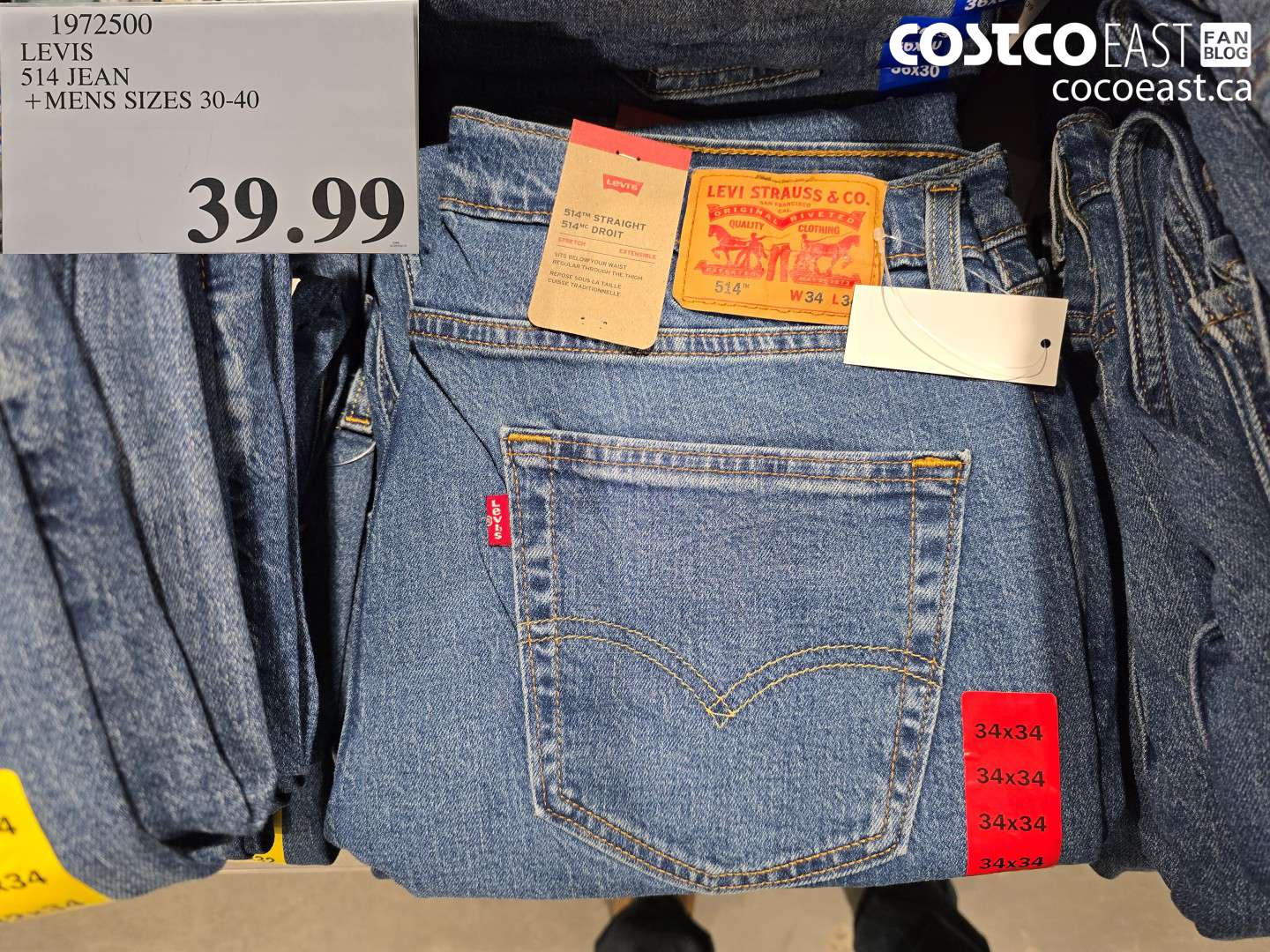 1972500 LEVIS 514 JEAN + MENS SIZES 30-40 $39.99