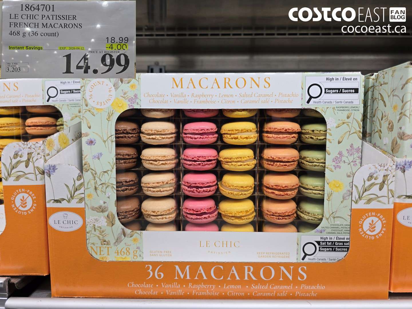 1864701 LE CHIC PATISSIER FRENCH MACARONS 468 G (36 COUNT) ($4.00 INSTANT SAVINGS EXPIRES ON 2026-04-12) $14.99