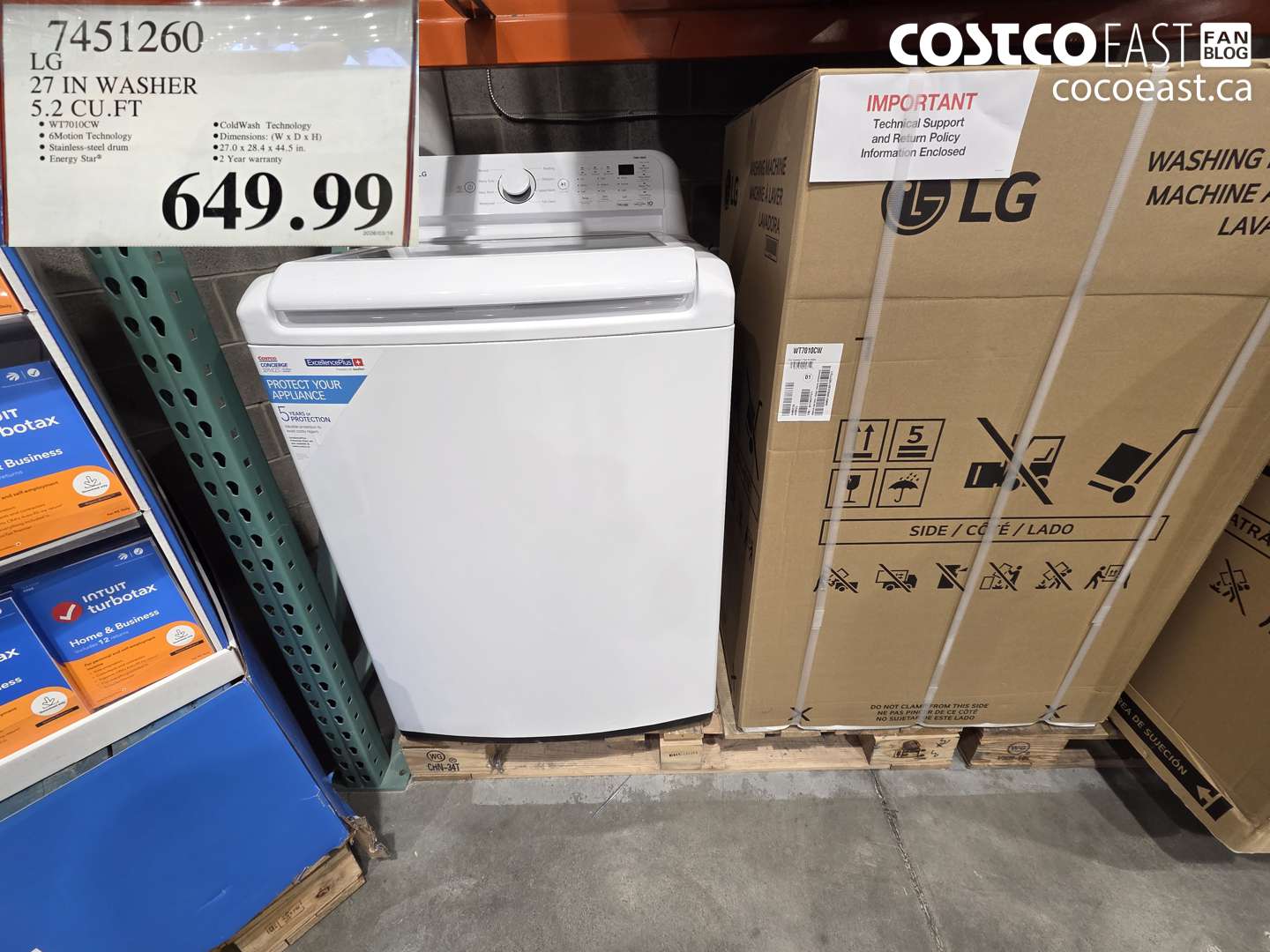 7451260 LG 27 IN WASHER 5.2 CU.FT $649.99