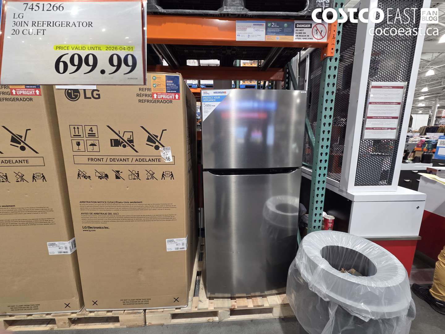 7451266 LG 30IN REFRIGERATOR 20 CU. FT (EXPIRES ON 2026-04-01) $699.99