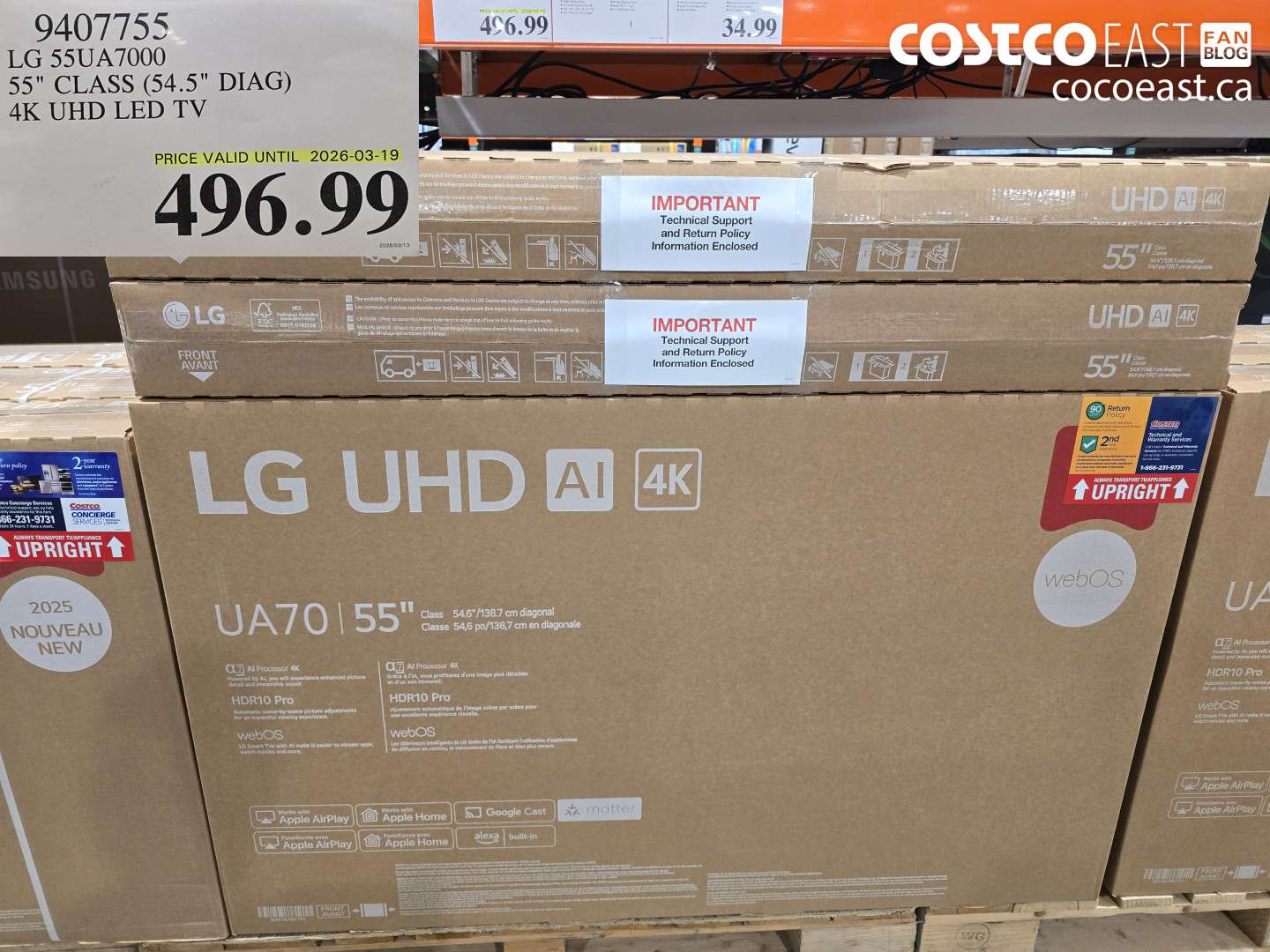 9407755 LG 55UA7000 55 CLASS (54.5