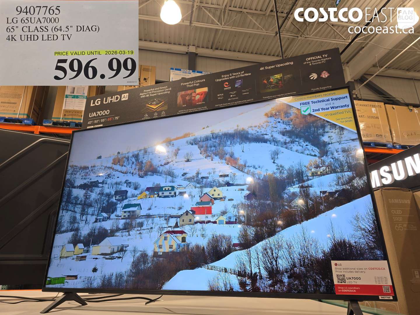 9407765 LG 65UA7000 65 CLASS (64.5 DIAG) 4K UHD LED TV $596.99