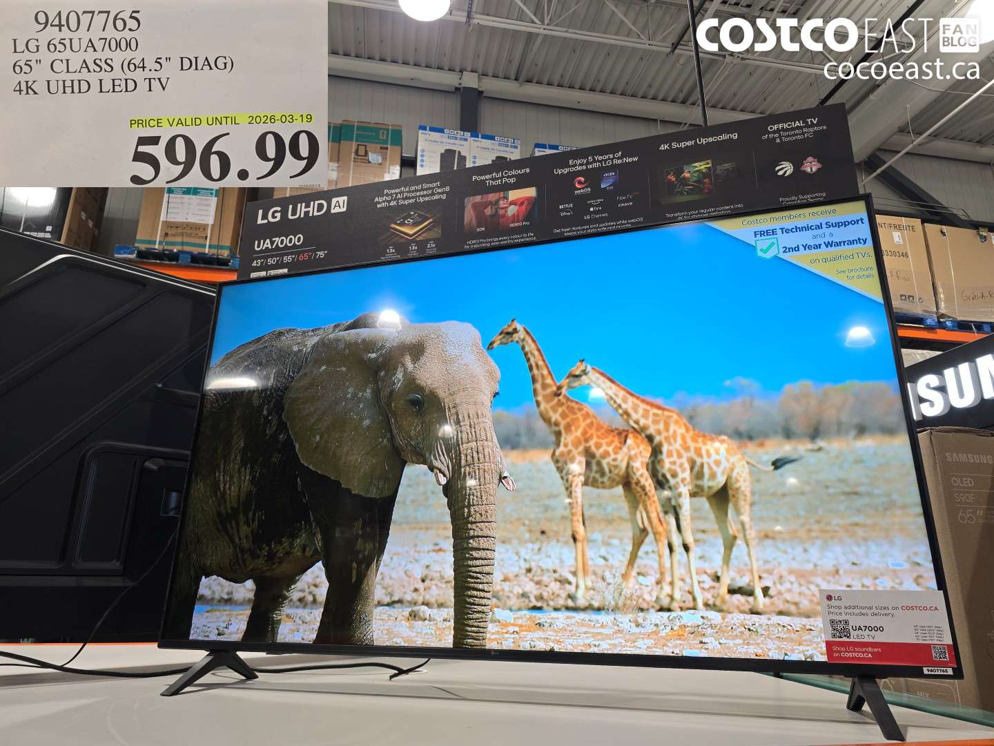 9407765 LG 65UA7000 65 IN CLASS (64.5 IN DIAG) 4K UHD LED TV $596.99