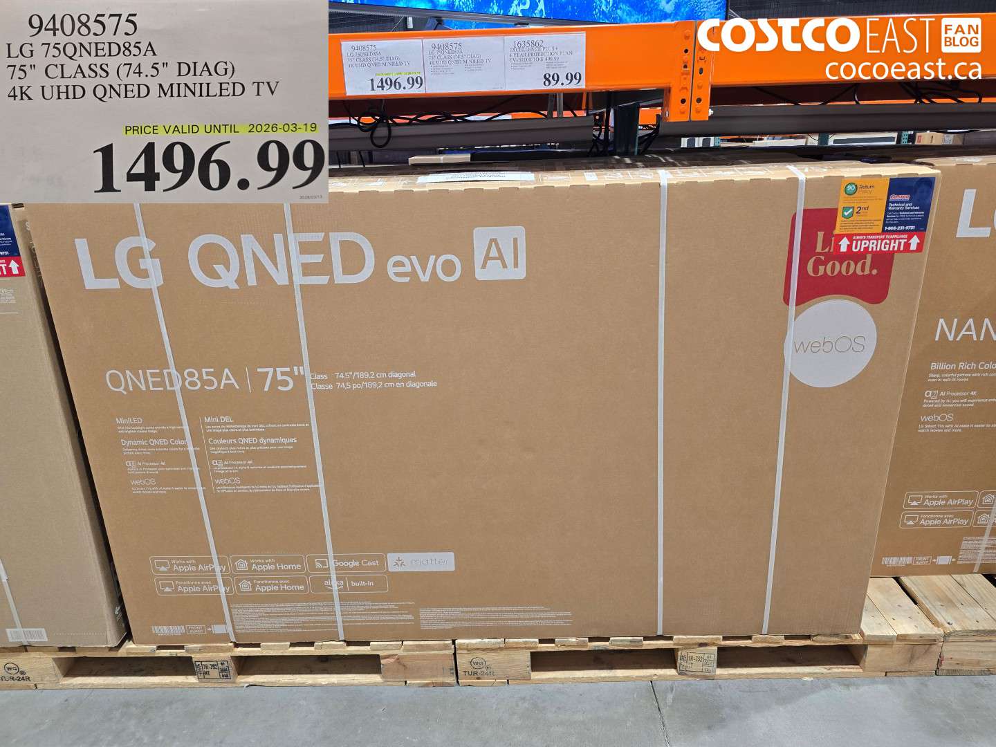 9408575 LG 75QNED85A 75 CLASS (74.5 DIAG) 4K UHD QNED MINILED TV $1496.99