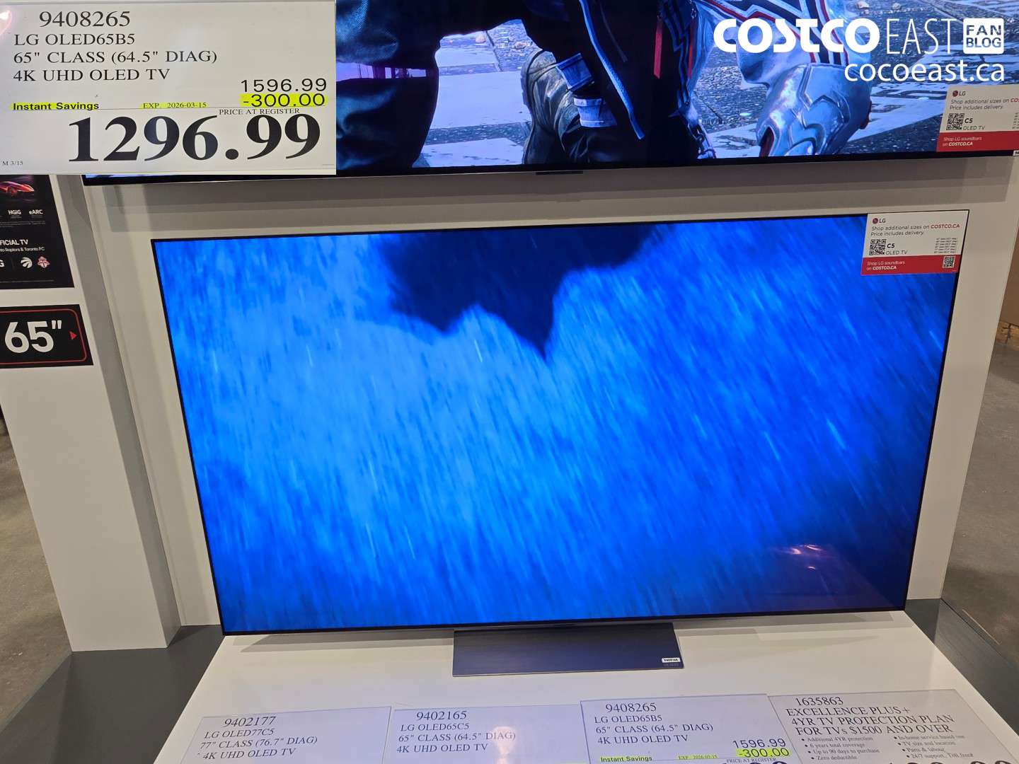 9408265 LG OLED65B5 65 CLASS (64.5 DIAG) 4K UHD OLED TV ($300.00 INSTANT SAVINGS EXPIRES ON 2026-03-15) $1296.99