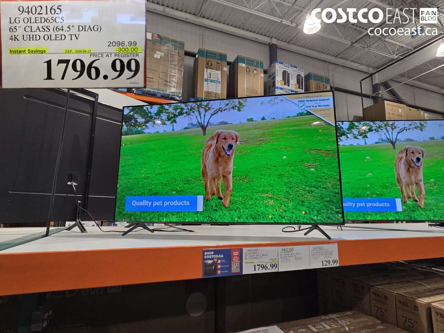 9402165 LG OLED65C5 65 INCH CLASS (64.5 INCH DIAG) 4K UHD OLED TV ($300.00 INSTANT SAVINGS EXPIRES ON 2026-04-12) $1796.99