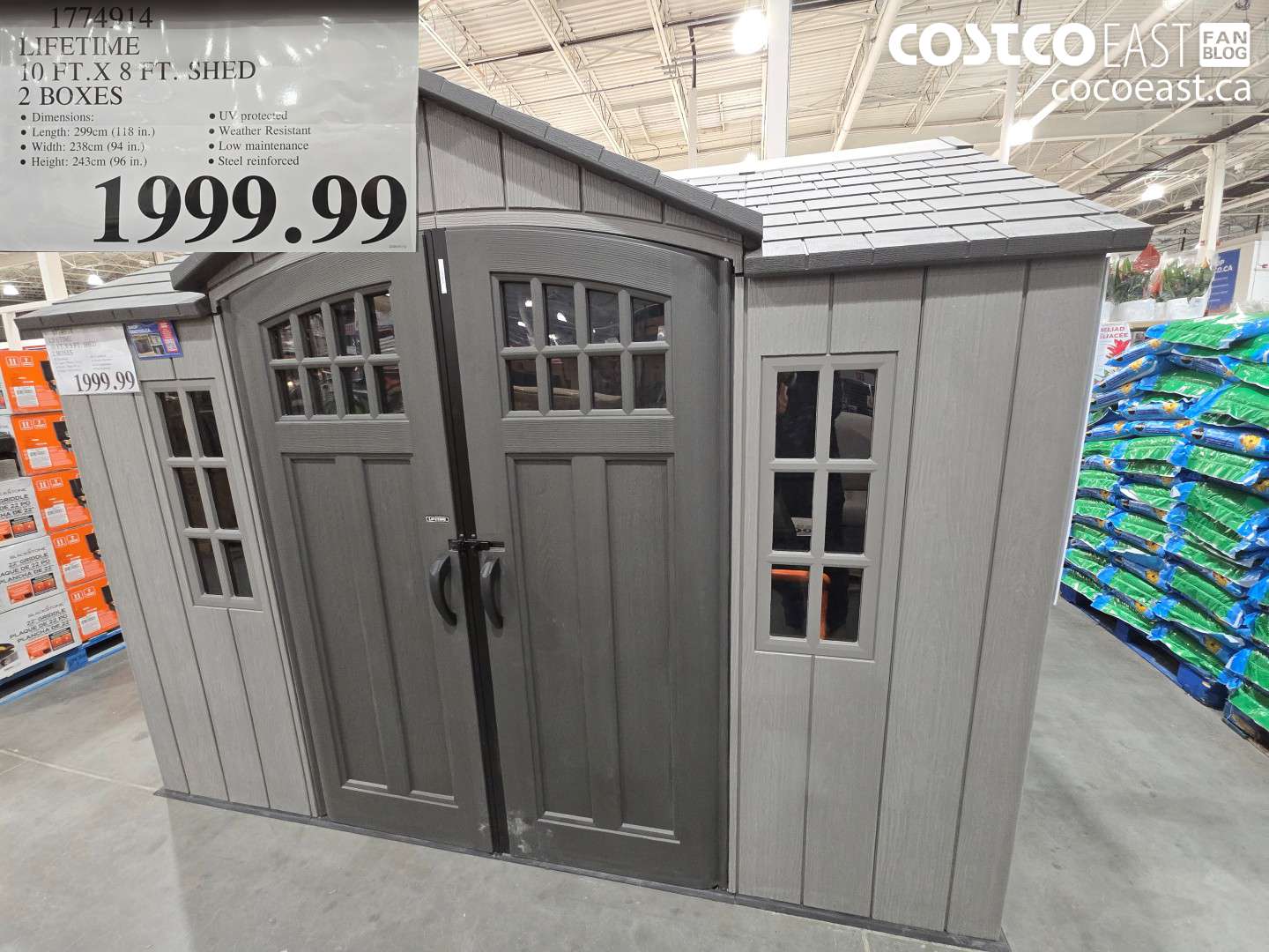1774914 LIFETIME 10 FT.X 8 FT. SHED 2 BOXES $1999.99