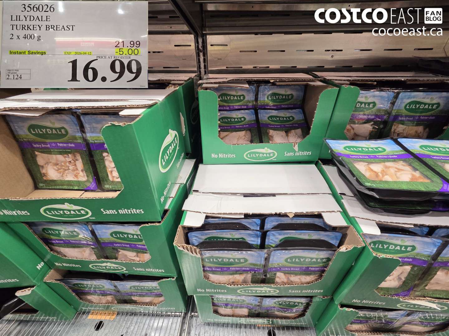 356026 LILYDALE TURKEY BREAST 2 X 400 G ($5.00 INSTANT SAVINGS EXPIRES ON 2026-04-12) $16.99