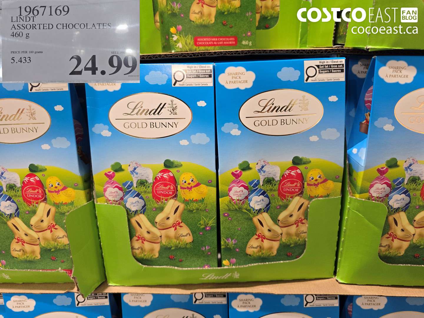 1967169 LINDT ASSORTED CHOCOLATES 460 G $24.99