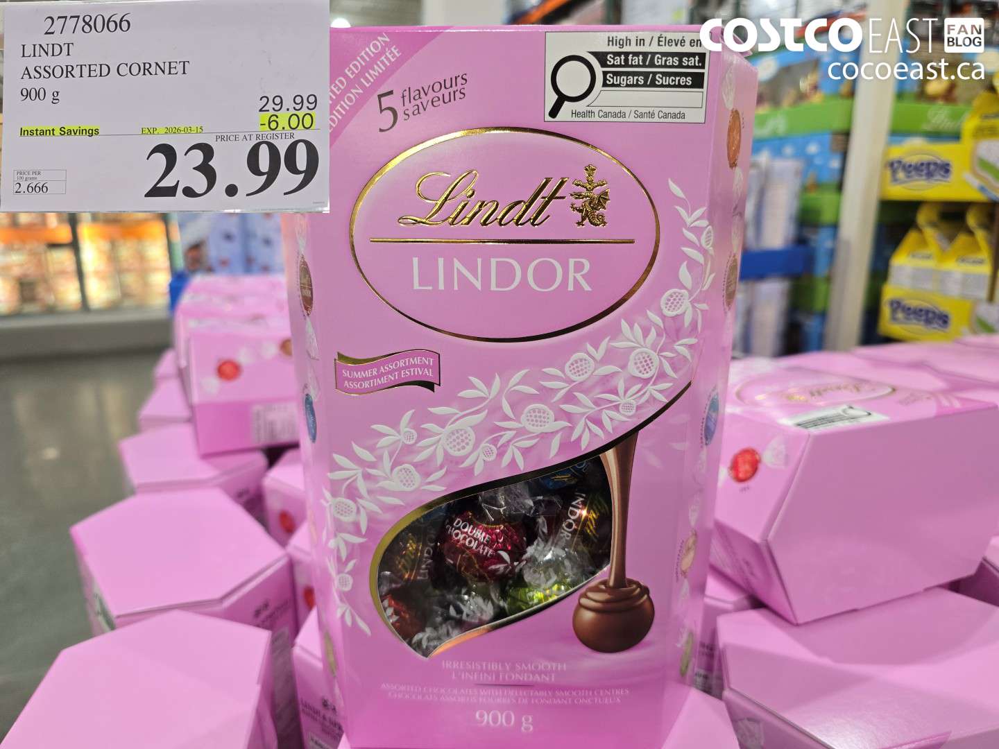 2778066 LINDT ASSORTED CORNET 900 G ($6.00 INSTANT SAVINGS EXPIRES ON 2026-03-15) $23.99