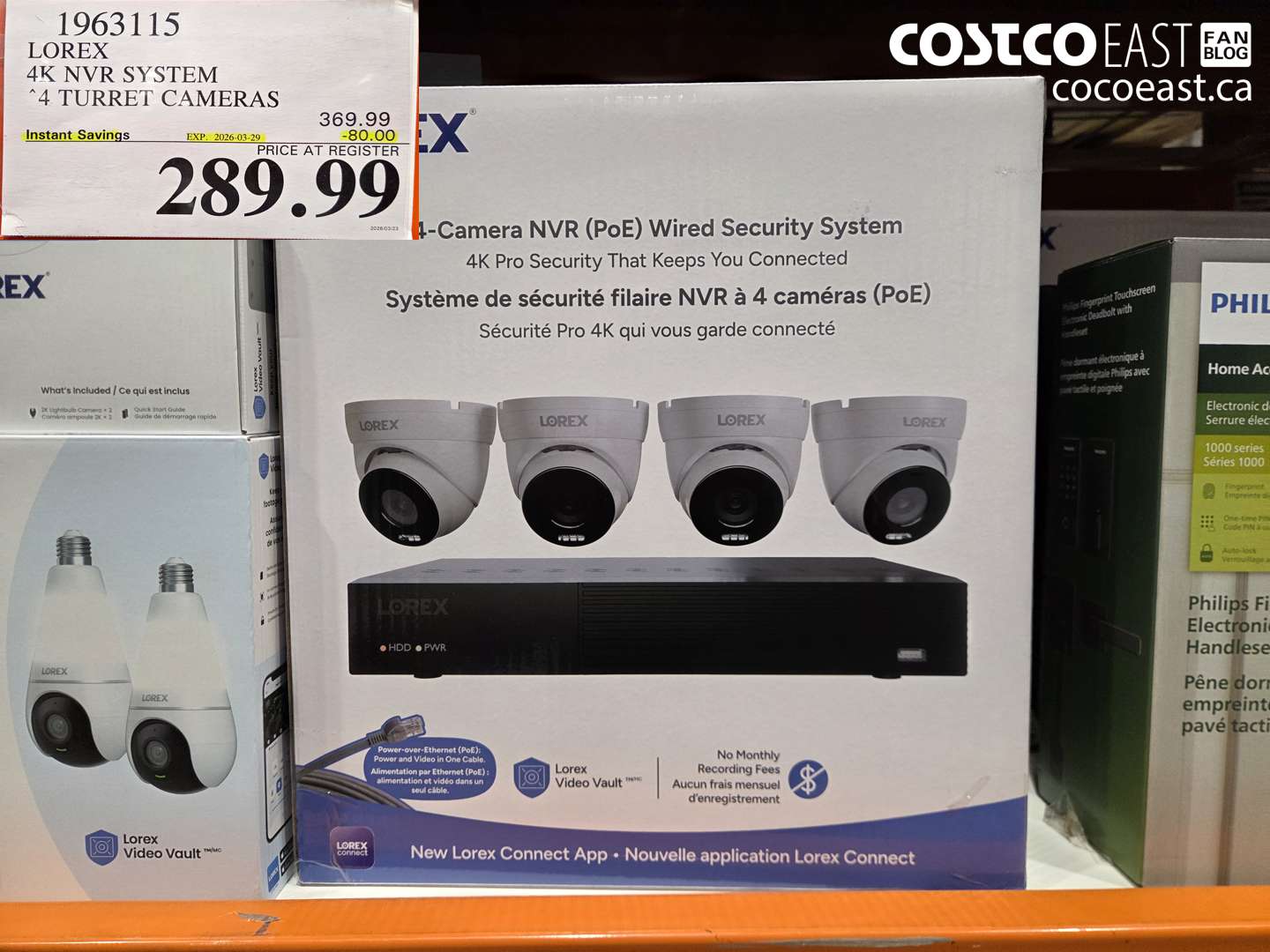 1963115 LOREX 4K NVR SYSTEM 4 TURRET CAMERAS ($80.00 INSTANT SAVINGS EXPIRES ON 2026-03-29) $289.99