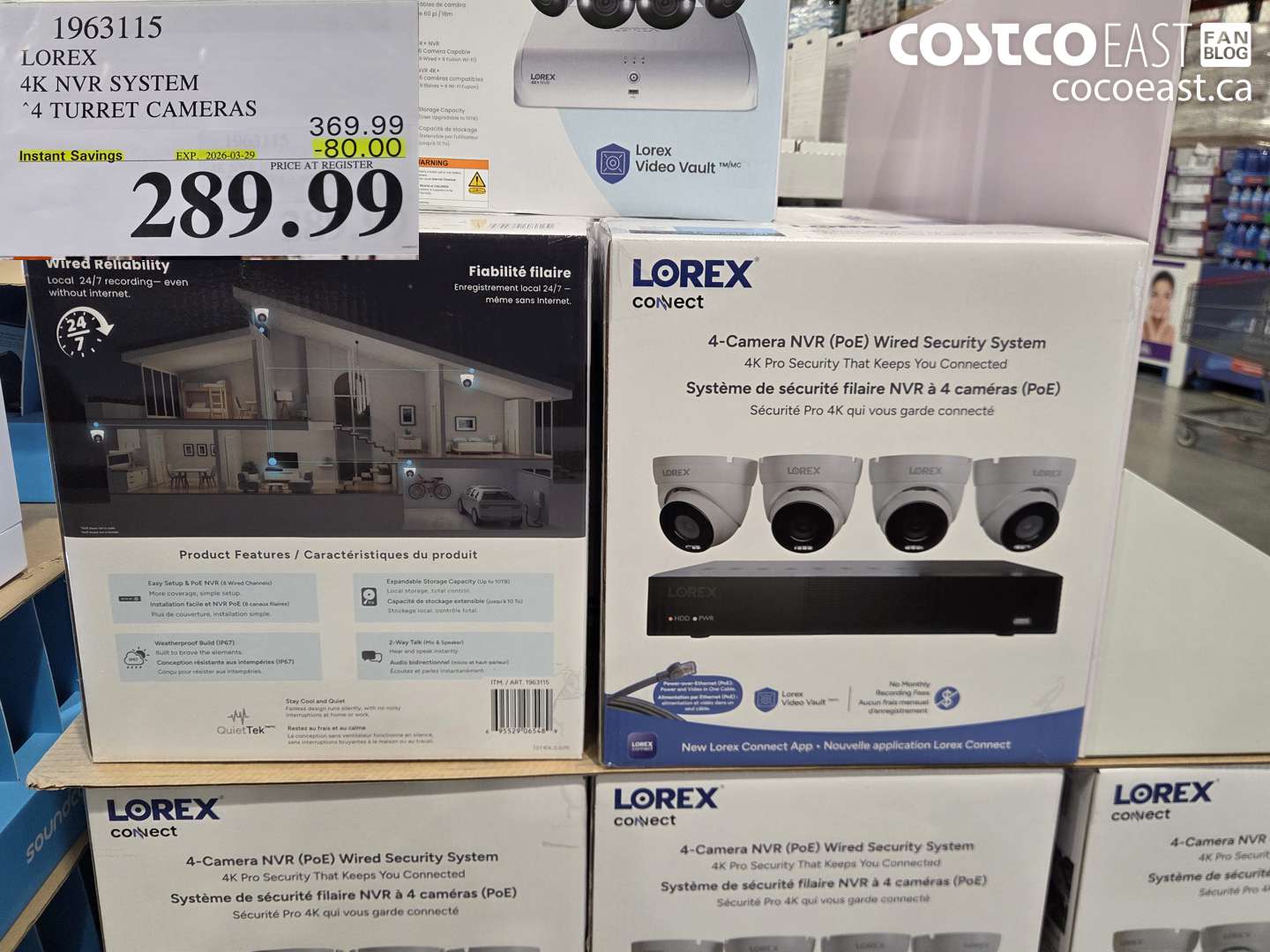 1963115 LOREX 4K NVR SYSTEM 4 TURRET CAMERAS ($80.00 INSTANT SAVINGS EXPIRES ON 2026-03-29) $289.99