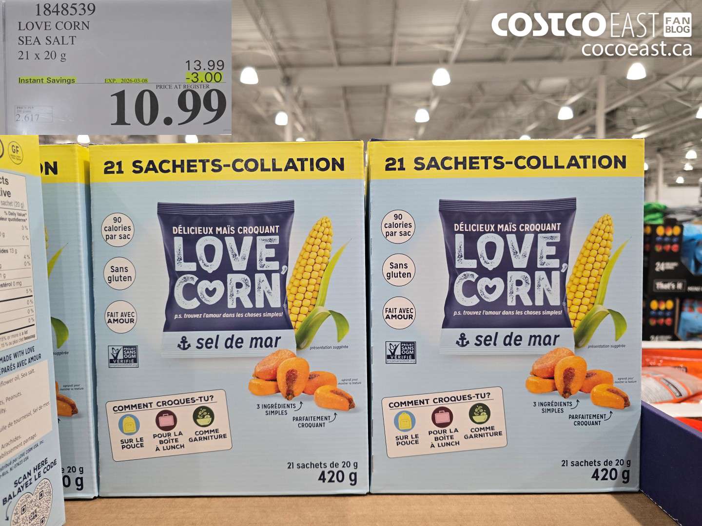 1848539 LOVE CORN SEA SALT 21 X 20 G ($3.00 INSTANT SAVINGS EXPIRES ON 2026-03-08) $10.99