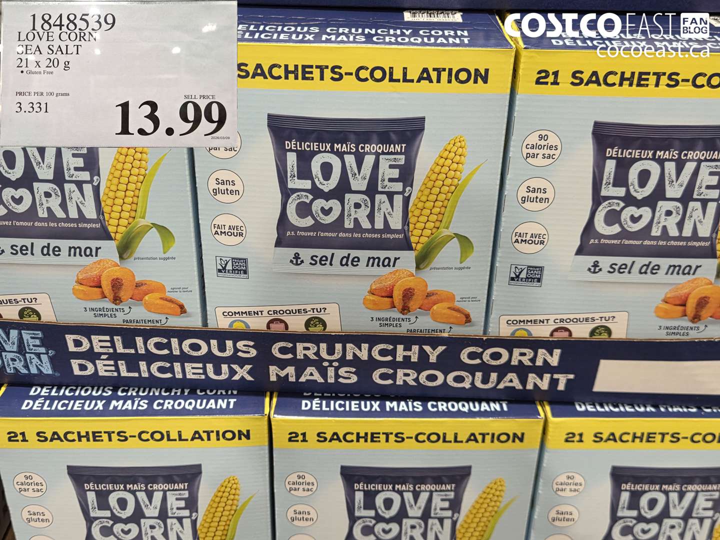 1848539 LOVE CORN SEA SALT 21 X 20 G $13.99