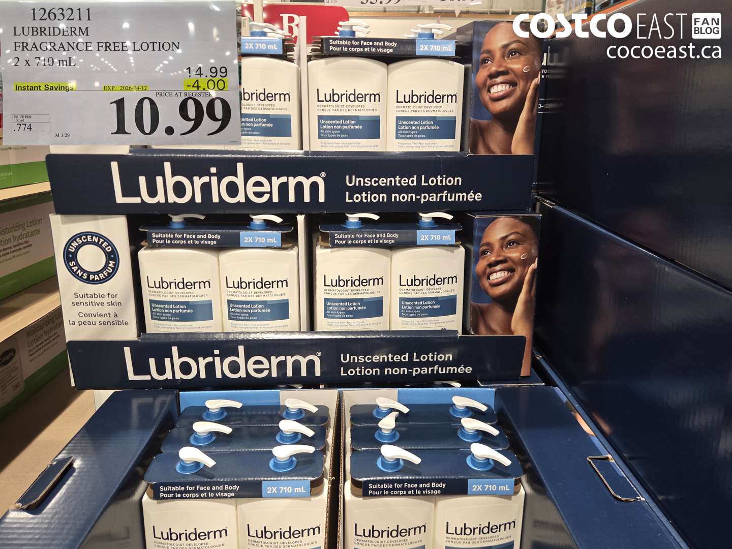 1263211 LUBRIDERM FRAGRANCE FREE LOTION 2 X 710 ML ($4.00 INSTANT SAVINGS EXPIRES ON 2026-04-12) $10.99