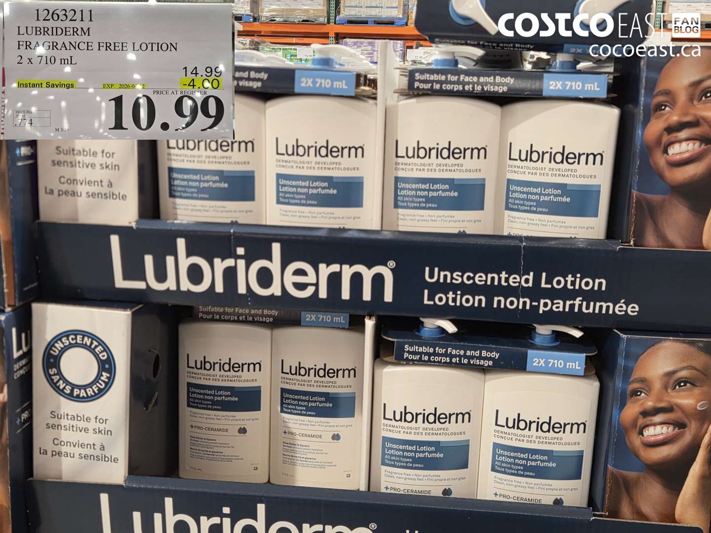 1263211 LUBRIDERM FRAGRANCE FREE LOTION 2 X 710 ML ($4.00 INSTANT SAVINGS EXPIRES ON 2026-04-12) $10.99