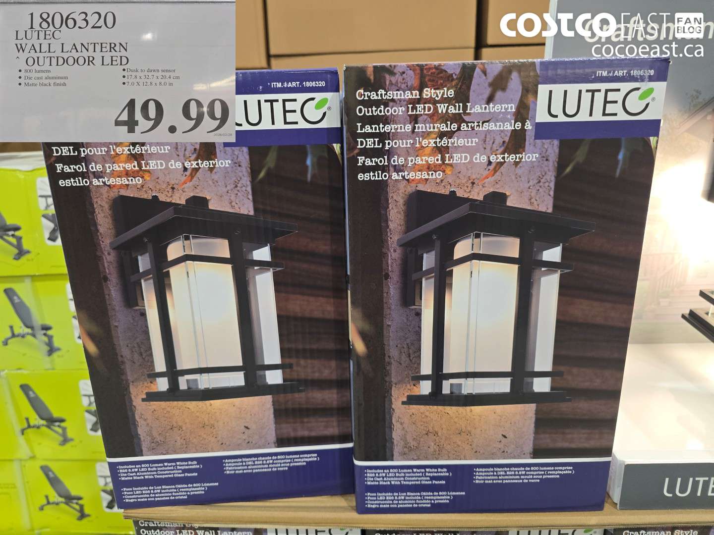 1806320 LUTEC WALL LANTERN OUTDOOR LED $49.99