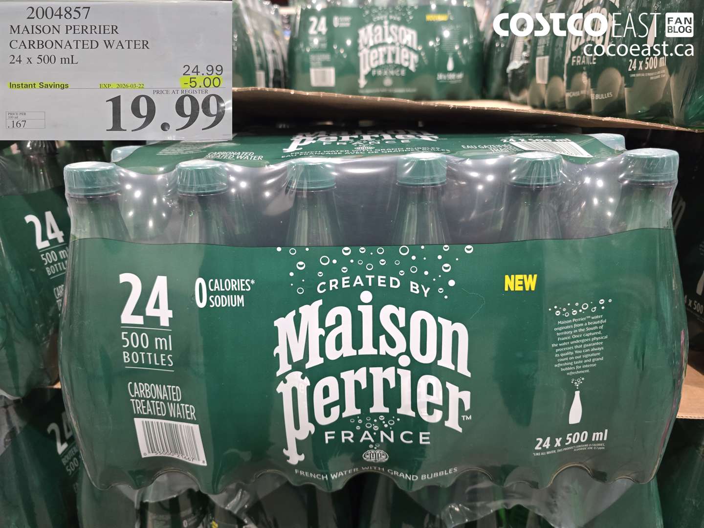 2004857 MAISON PERRIER CARBONATED WATER 24 X 500 ML ($5.00 INSTANT SAVINGS EXPIRES ON 2026-03-22) $19.99