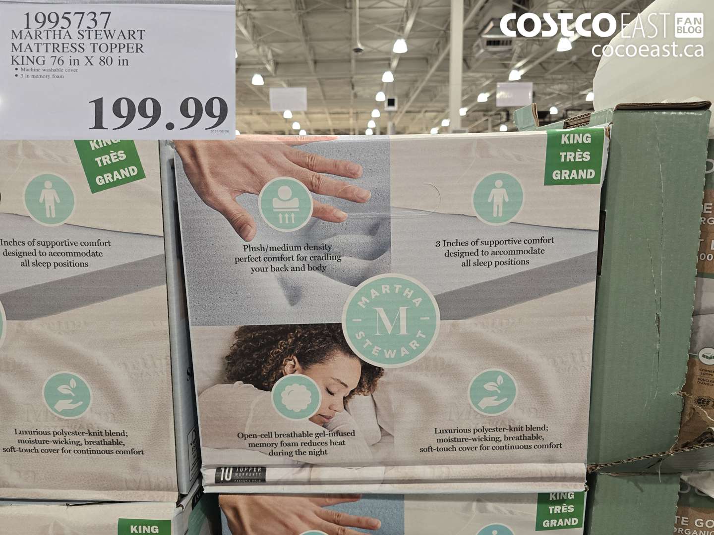 1995737 MARTHA STEWART MATTRESS TOPPER KING 76 IN X 80 IN $199.99