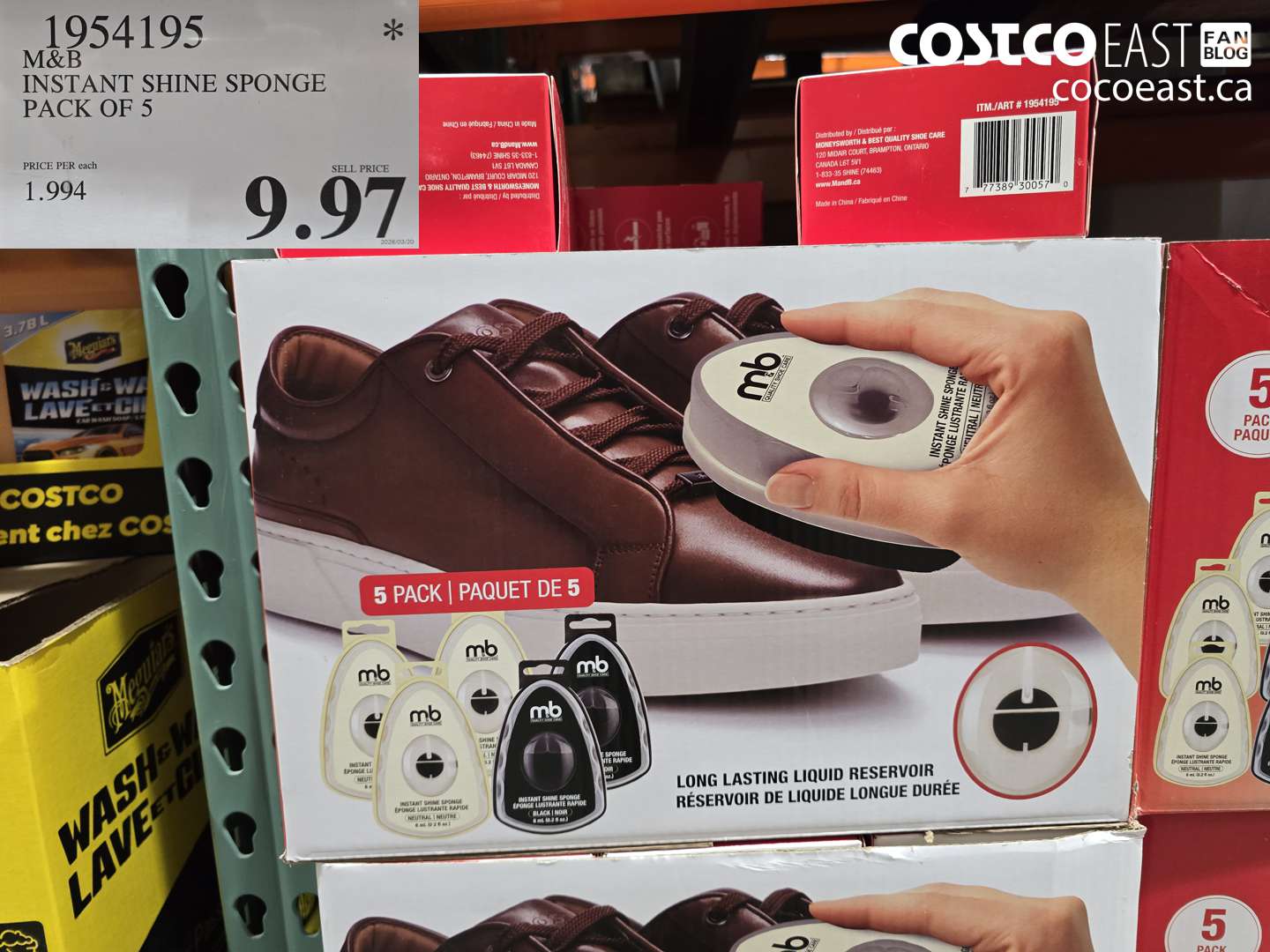 1954195 M&B INSTANT SHINE SPONGE PACK OF 5 $9.97