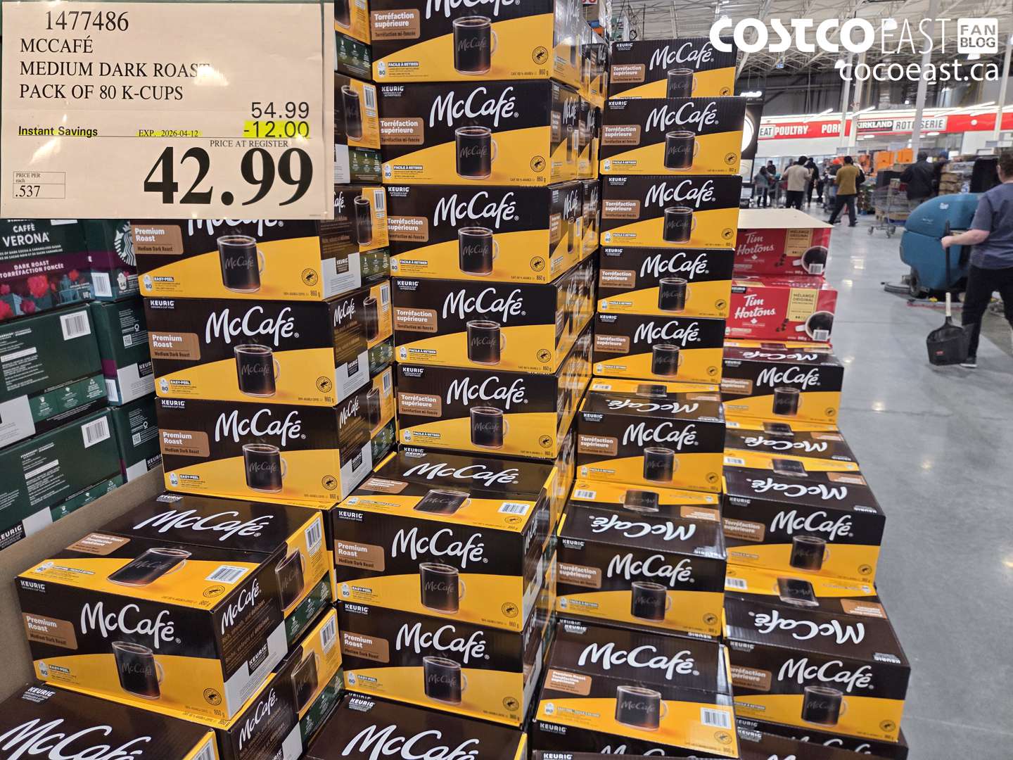 1477486 MCCAFE MEDIUM DARK ROAST PACK OF 80 K-CUPS ($12.00 INSTANT SAVINGS EXPIRES ON 2026-04-12) $42.99