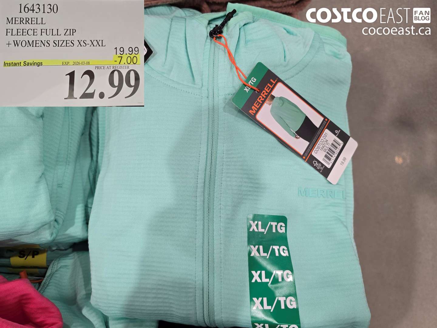 1643130 MERRELL FLEECE FULL ZIP + WOMENS SIZES XS-XXL ($7.00 INSTANT SAVINGS EXPIRES ON 2026-03-08) $12.99