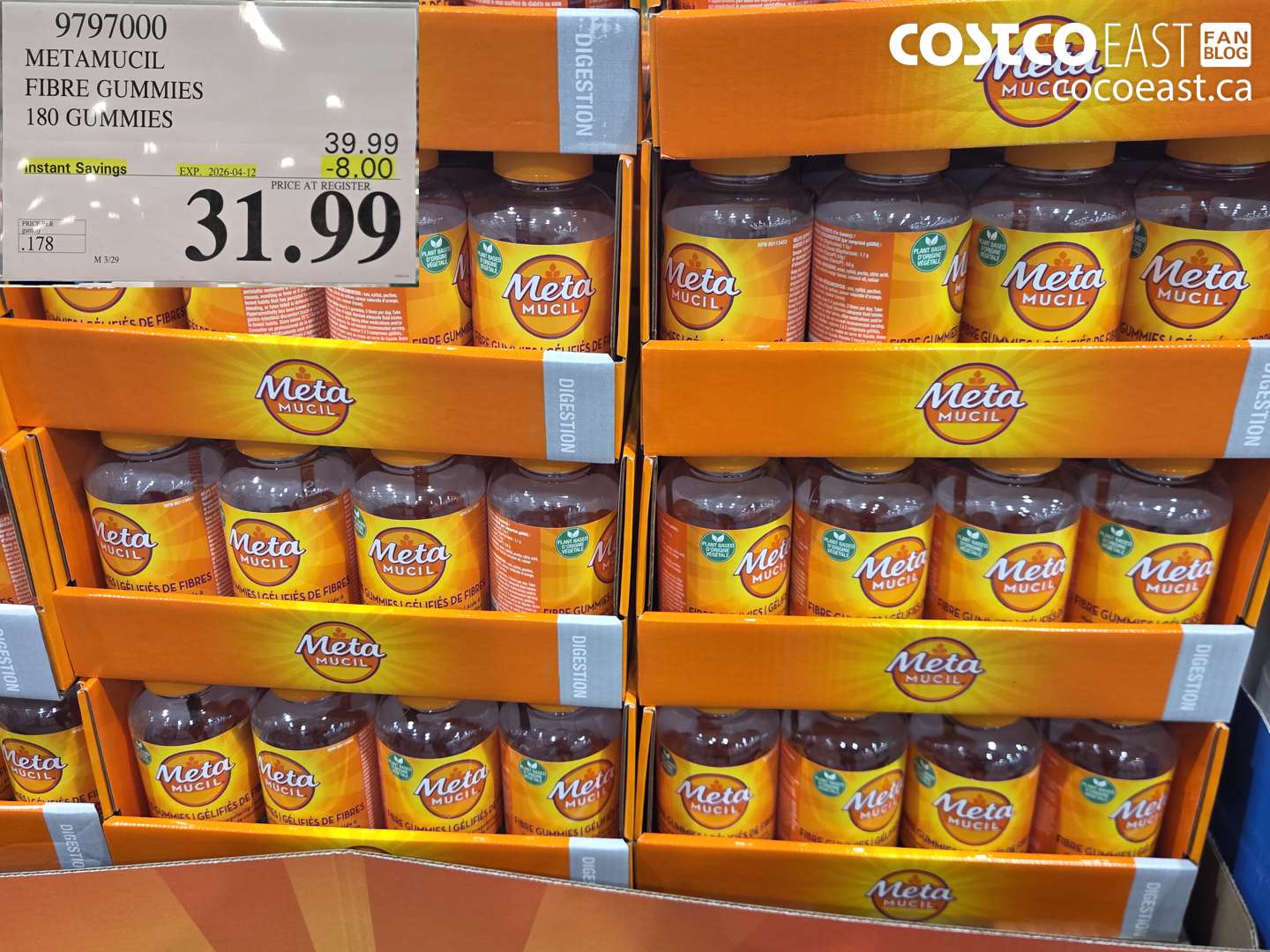 9797000 METAMUCIL FIBRE GUMMIES 180 GUMMIES ($8.00 INSTANT SAVINGS EXPIRES ON 2026-04-12) $31.99